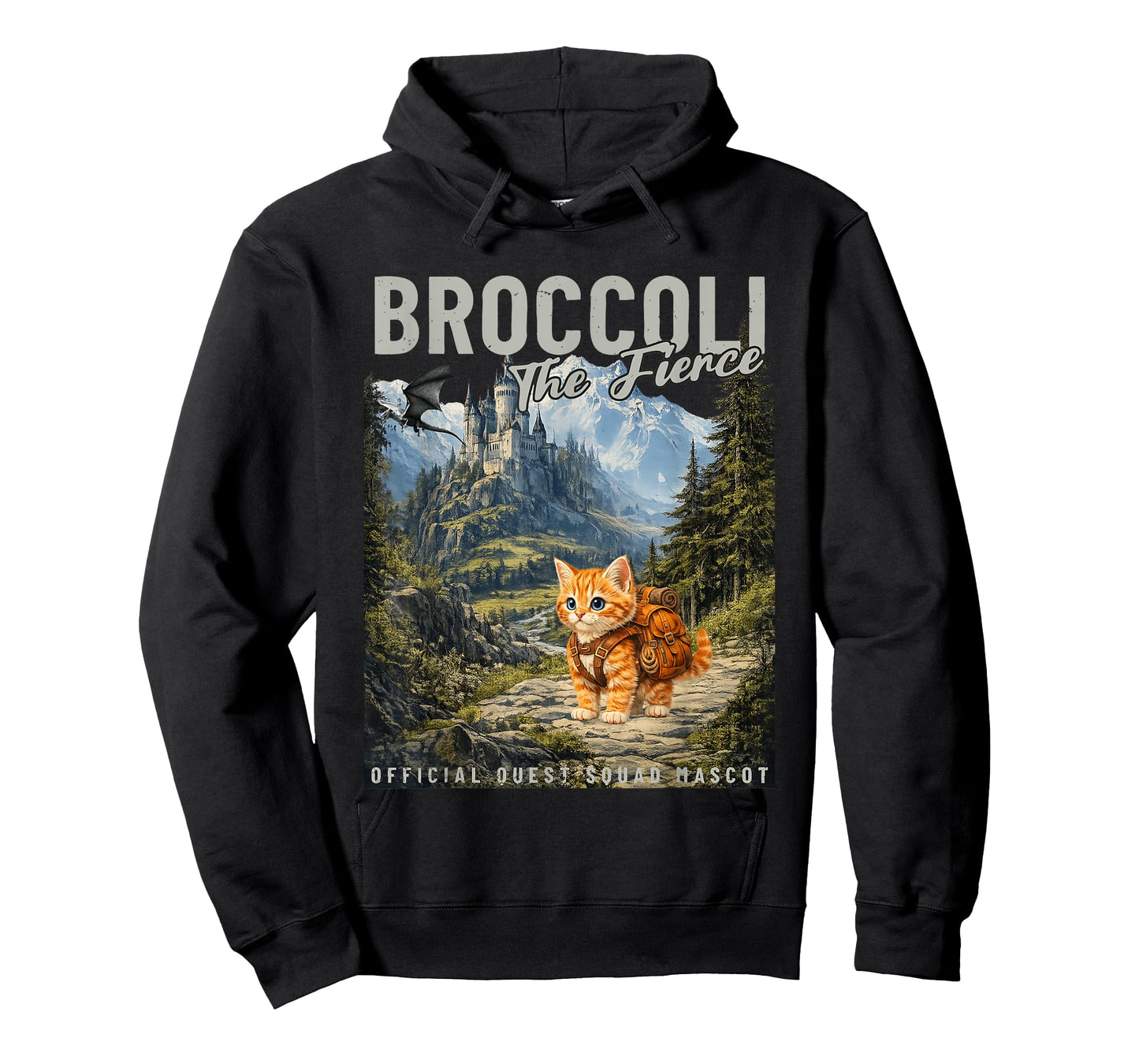 Quest Fantasy Squad Broccoli Funny Cat T-Shirt