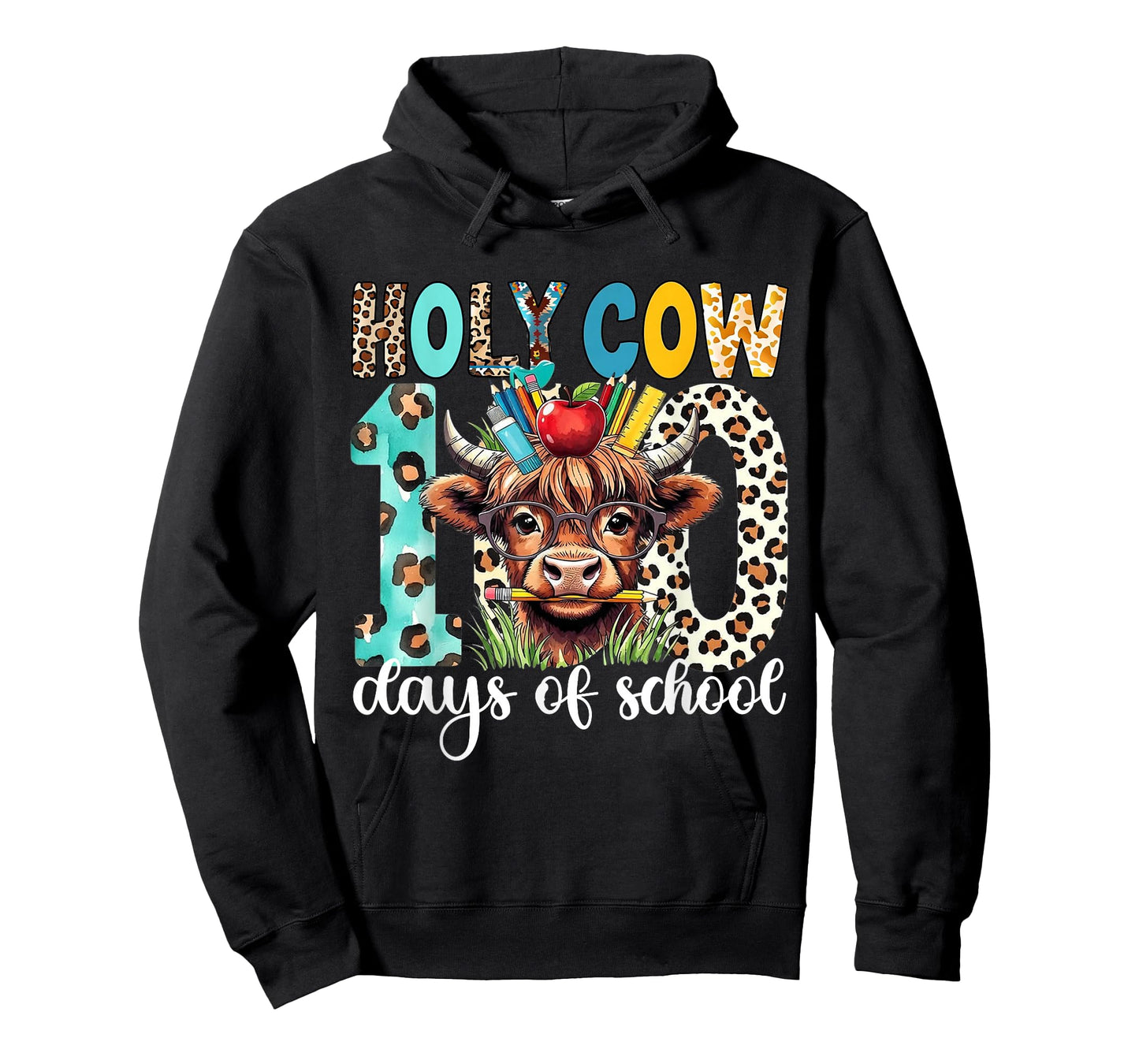 Holy Cow 100 Days of School Teachers Boys Girls Cow Lovers T-Shirt