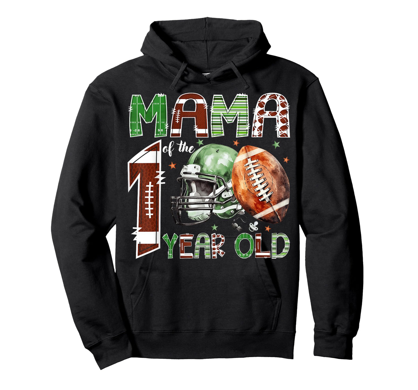 Mama of The 1 Year Old Football Lover 1st Birthday Boy T-Shirt