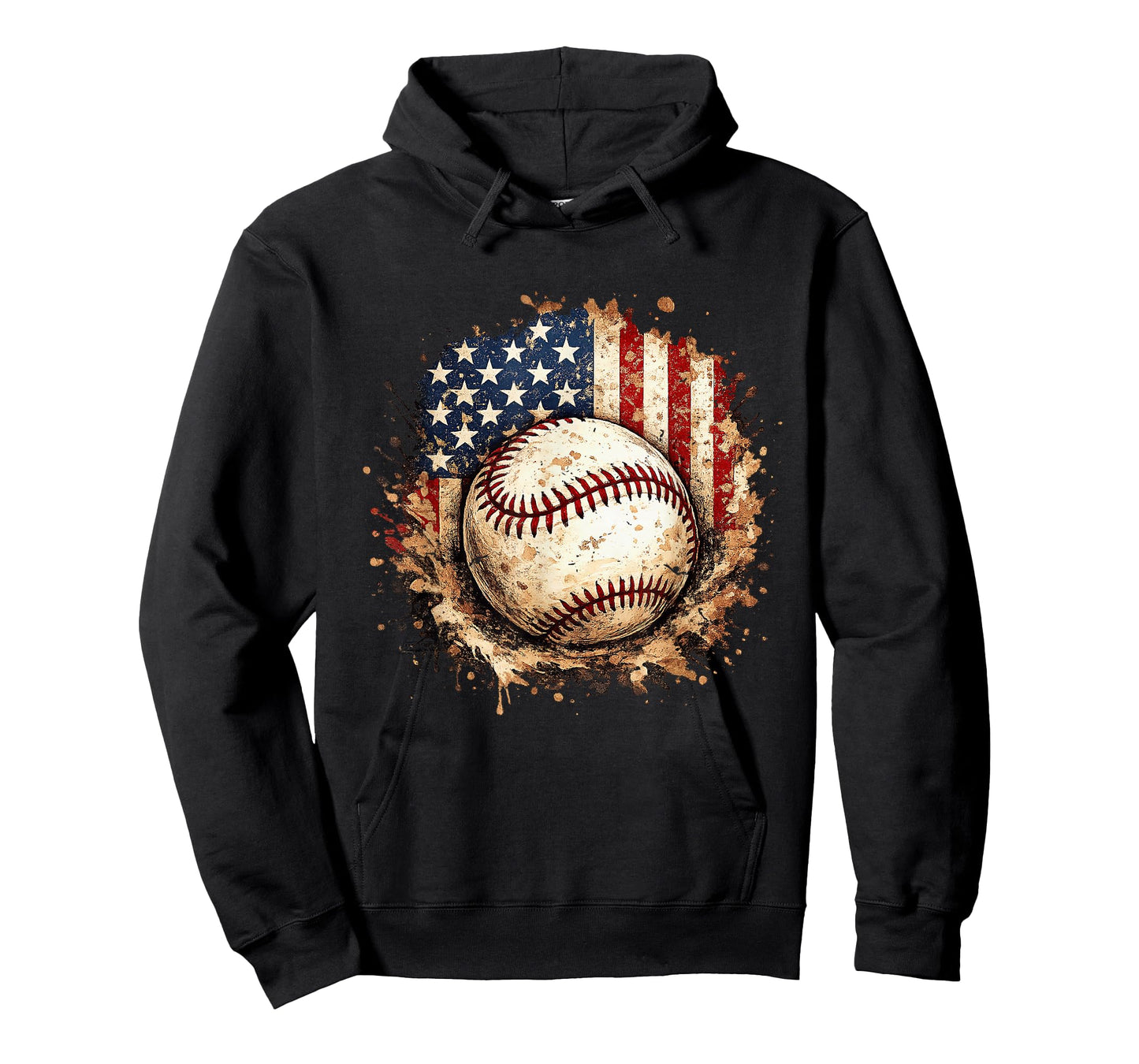 Patriotic Baseball American Flag Vintage T-Shirt