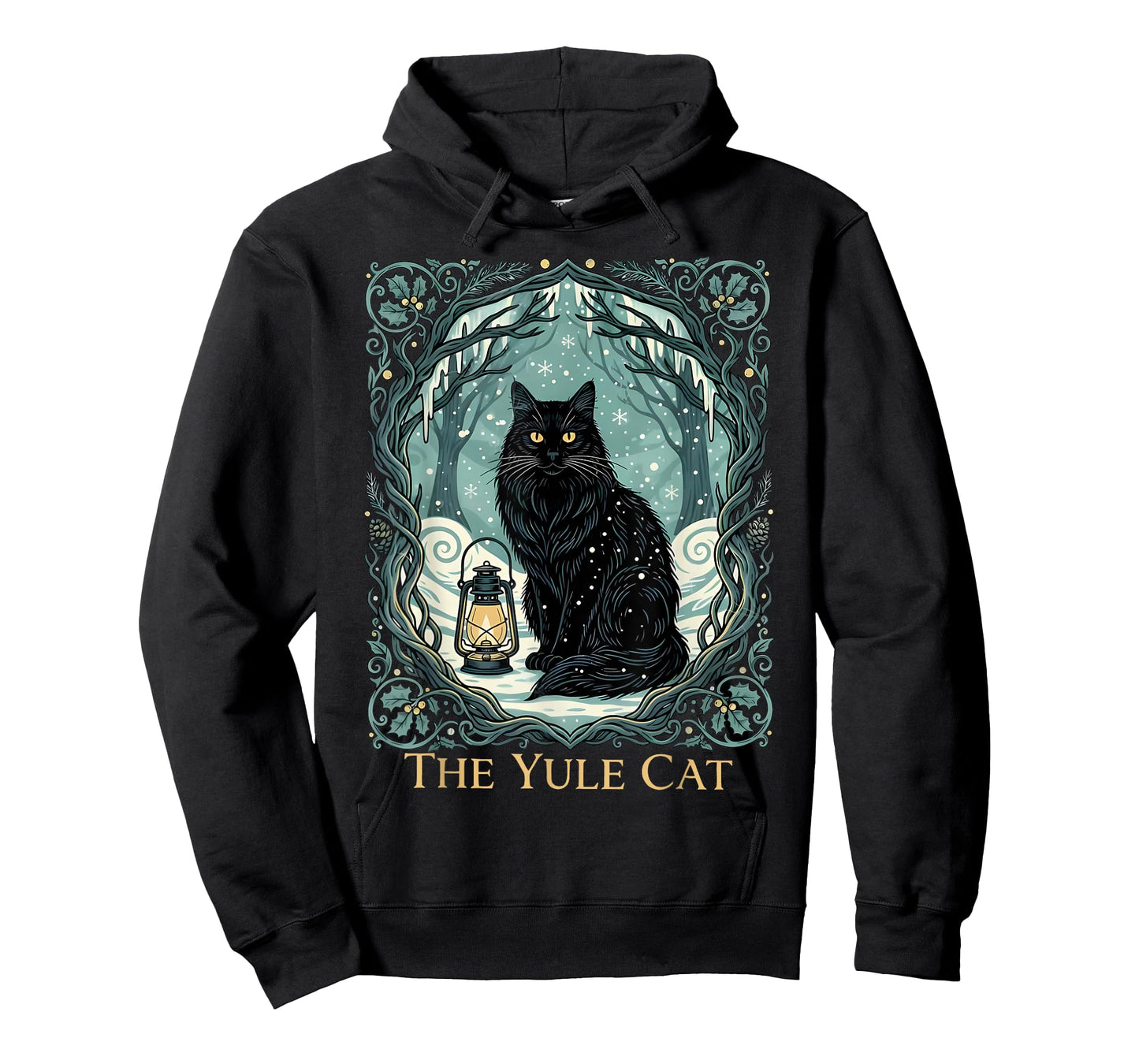 Creepmas Vintage The Yule Cat Tarot Card Dark Christmas T-Shirt