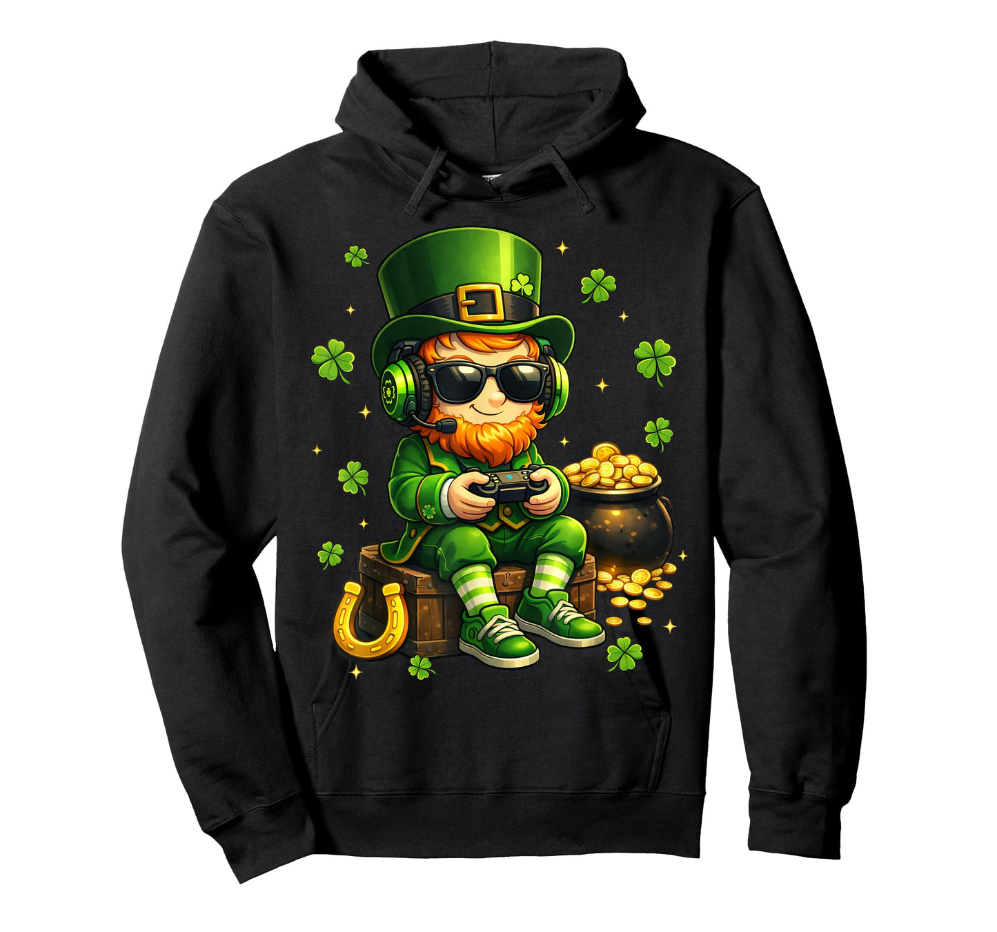 Video Game Leprechaun St Patricks Day Shirts Gamer Kids Boys T-Shirt