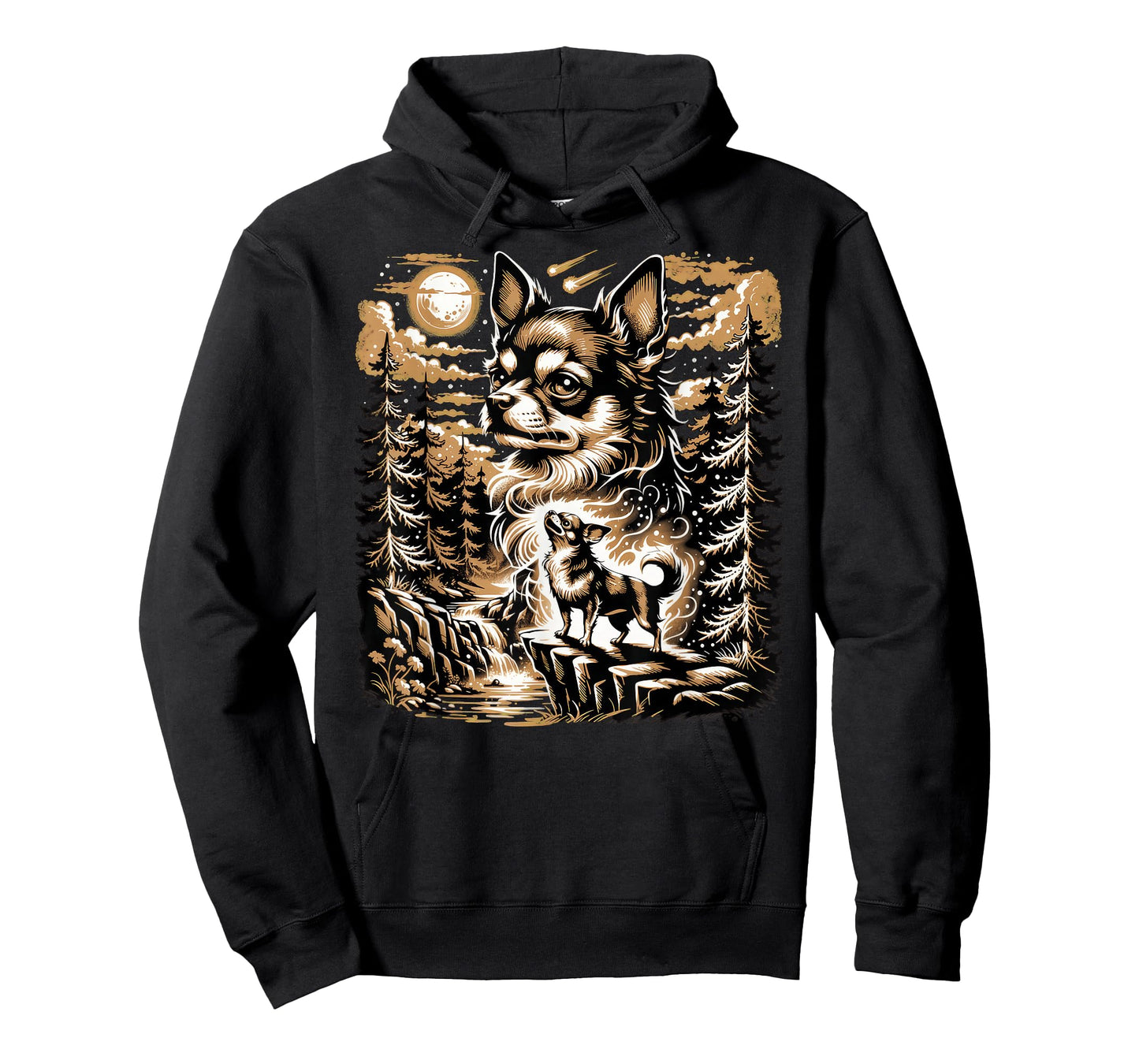 Chihuahua Howling to The Moon Vintage T-Shirt