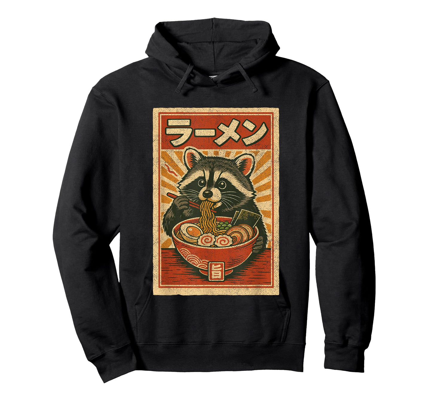Kawaii Retro Vintage Japanese Graphic Funny Ramen Raccoon T-Shirt