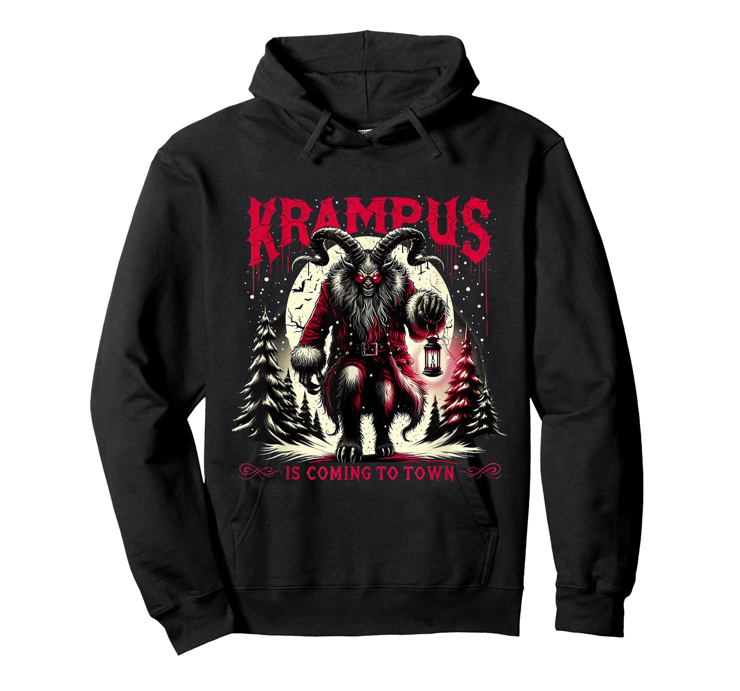Krampus is Coming to Town Dark Christmas Horror Xmas Monster T-Shirt