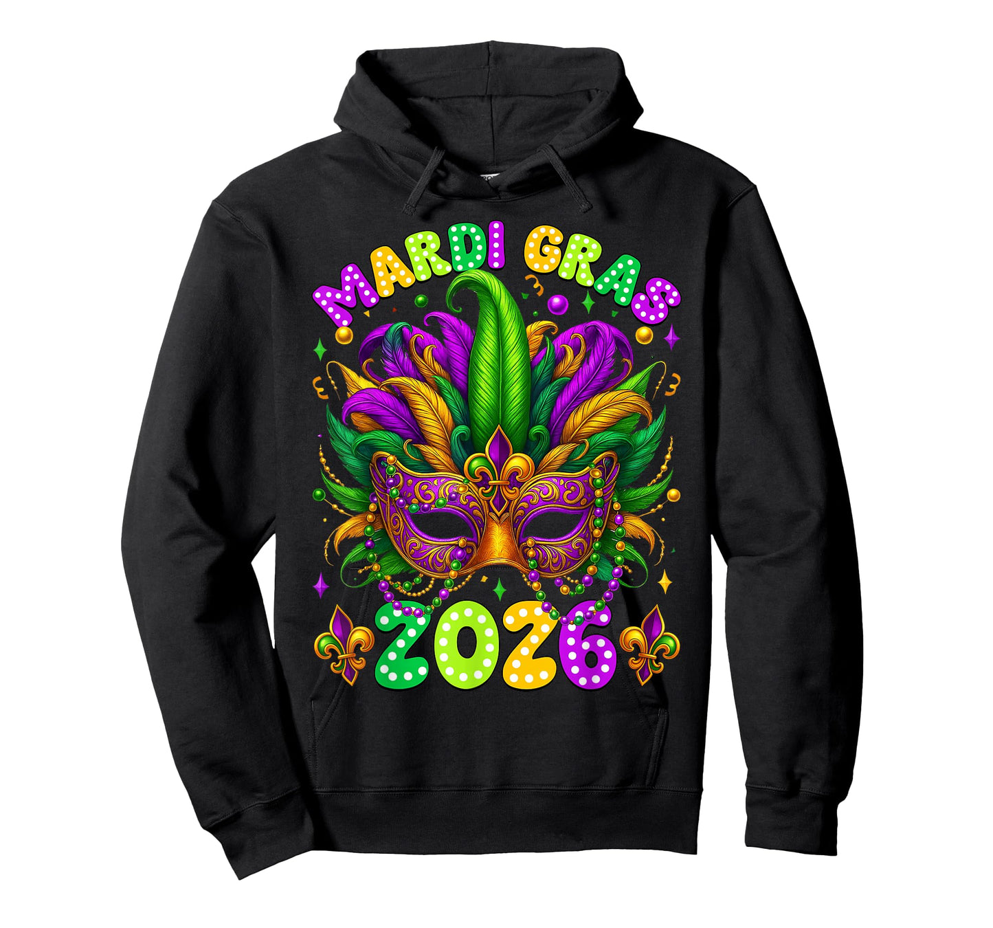 Mardi Gras Carnival New Orleans 2026 Jester Mask Beads Women T-Shirt