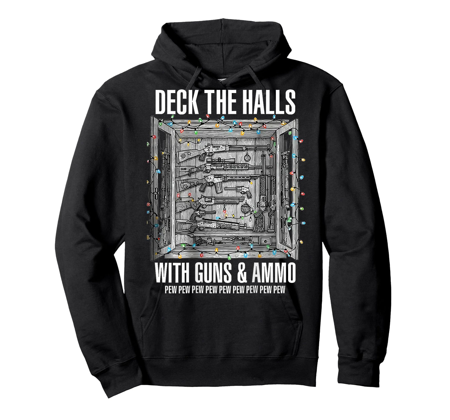 Deck The Halls with Guns & Ammo (on Back) T-Shirt