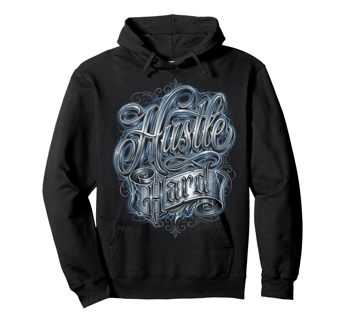 Hustle Hard Chicano Style Tattoo Script Urban Motivation T-Shirt