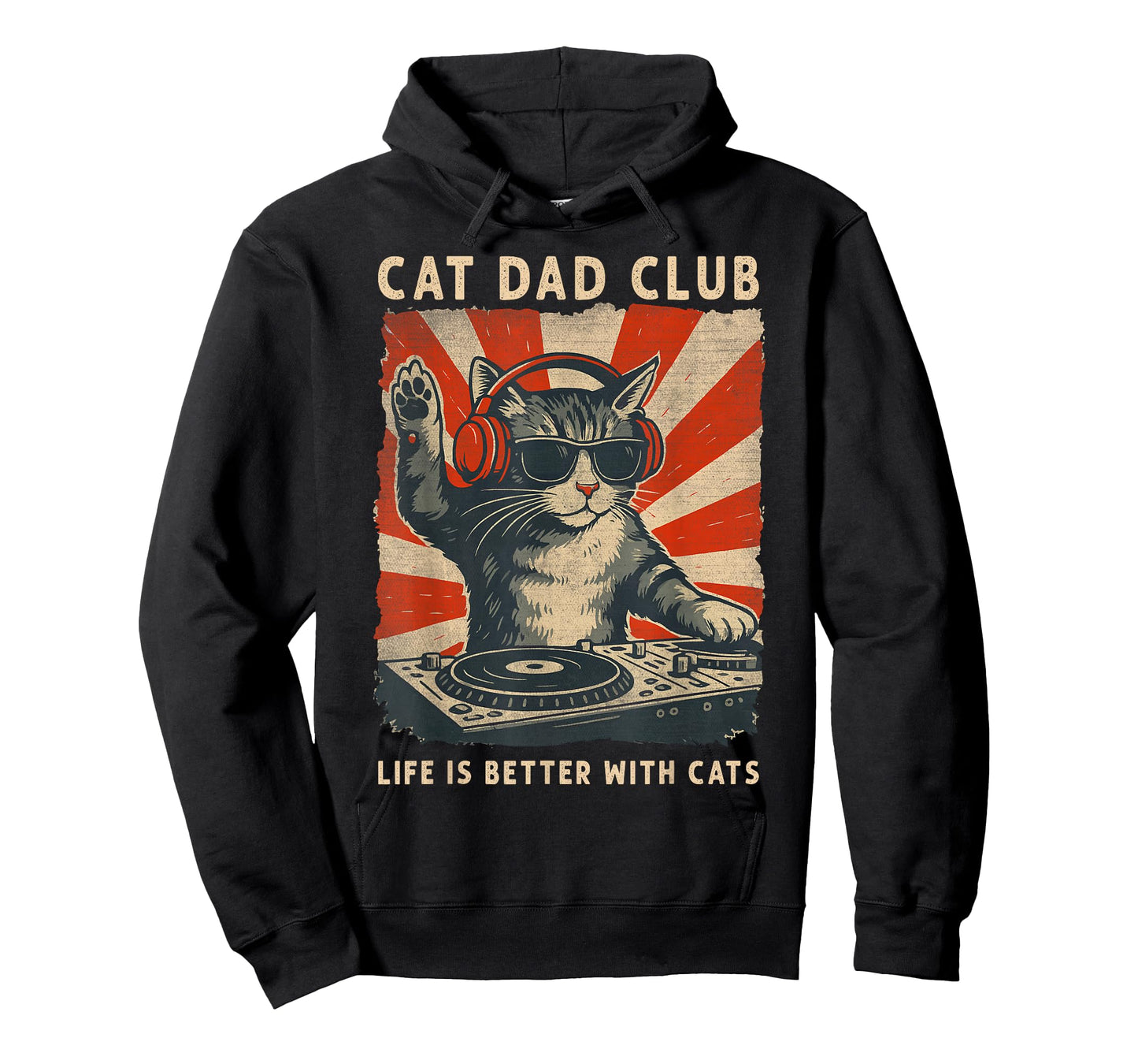 Cat Dad Club, Life is Better with Cats, Cat Dad Funny Cat T-Shirt