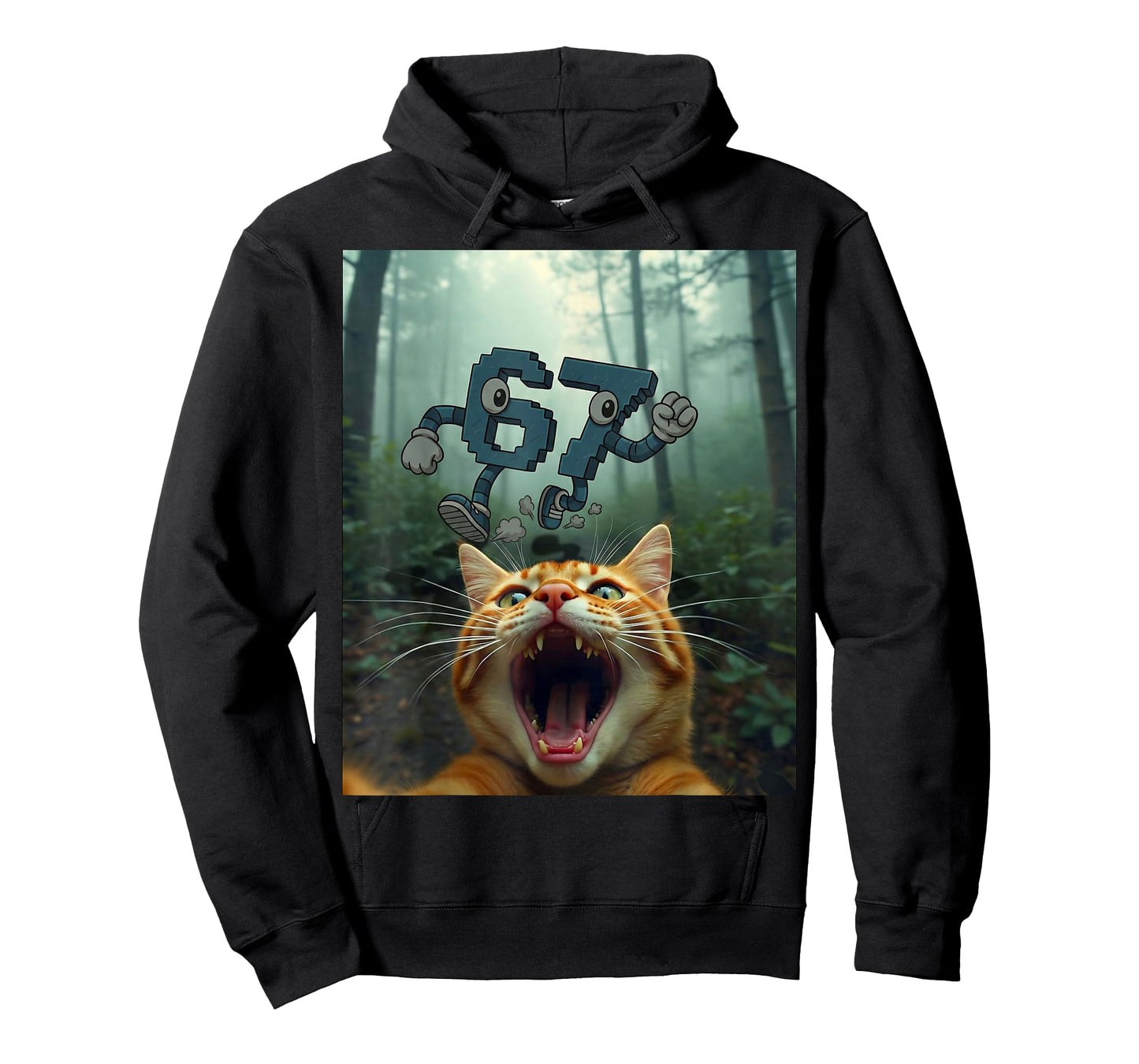 Funny 67 Cat Selfie 6 7 Brainrot Teen Boys Meme Hands Kids T-Shirt