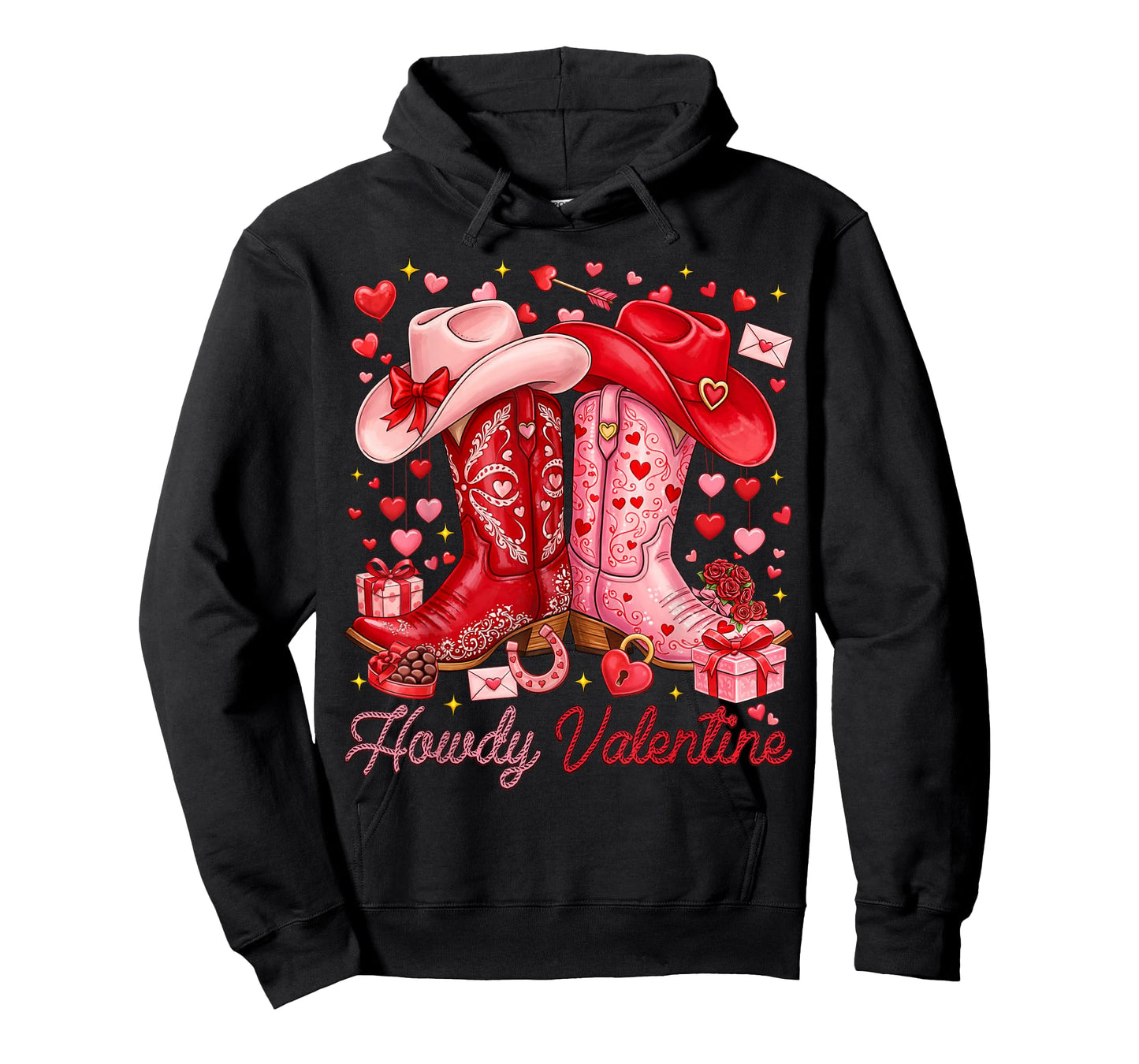 Howdy Valentine Western Cowgirl Boots XOXO Valentine's Day T-Shirt
