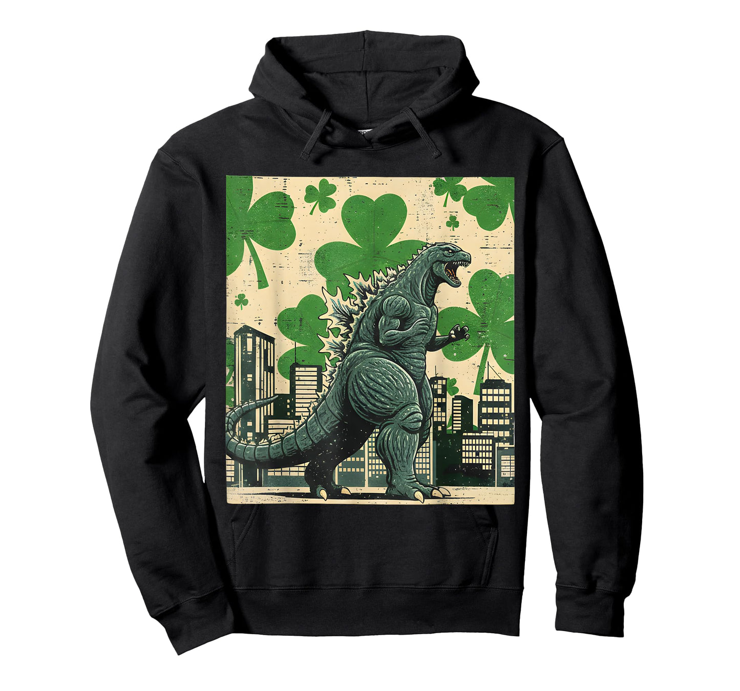 St Patrick Day Japanese Monster Shamrock Kaiju Men Women Kid T-Shirt