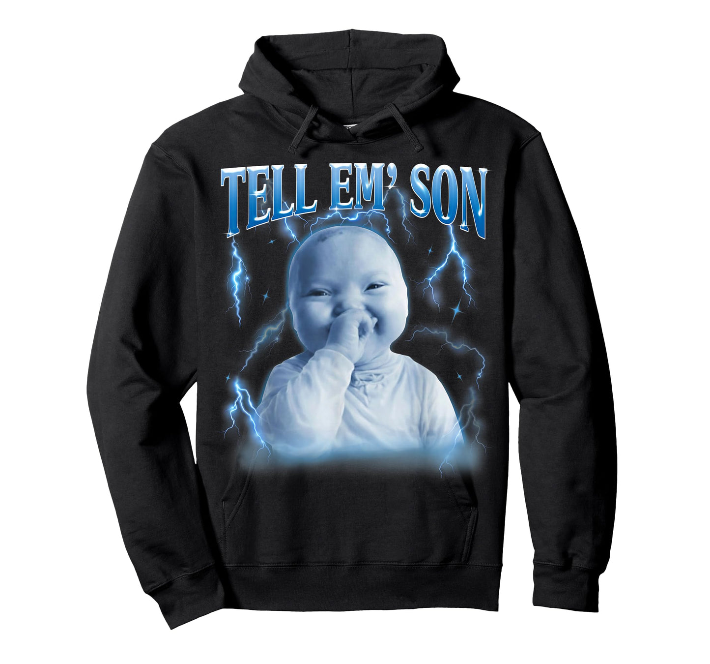 Tell 'Em Son AI Niche Baby Holding Laugh Gen Z Tuff Meme Tee T-Shirt