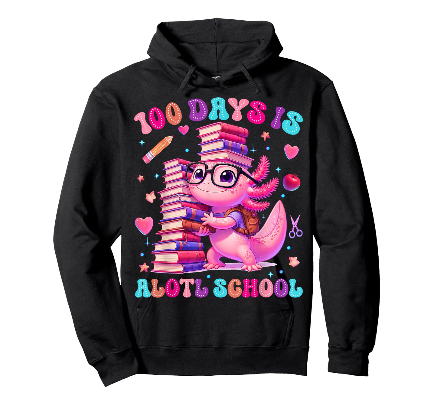 100 Days is Axolotl School Funny Kids Boys Girls T-Shirt