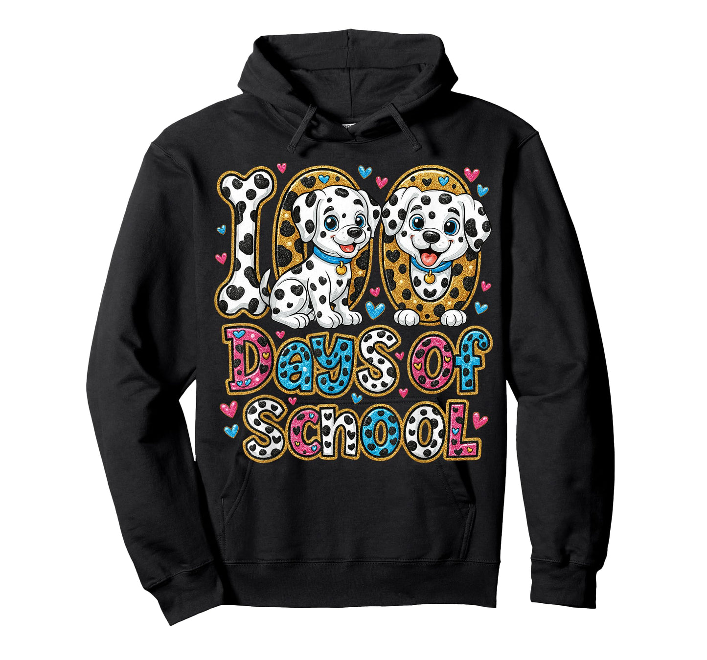 Preppy 100 Days of School Dalmatian Dog Teachers Kids T-Shirt