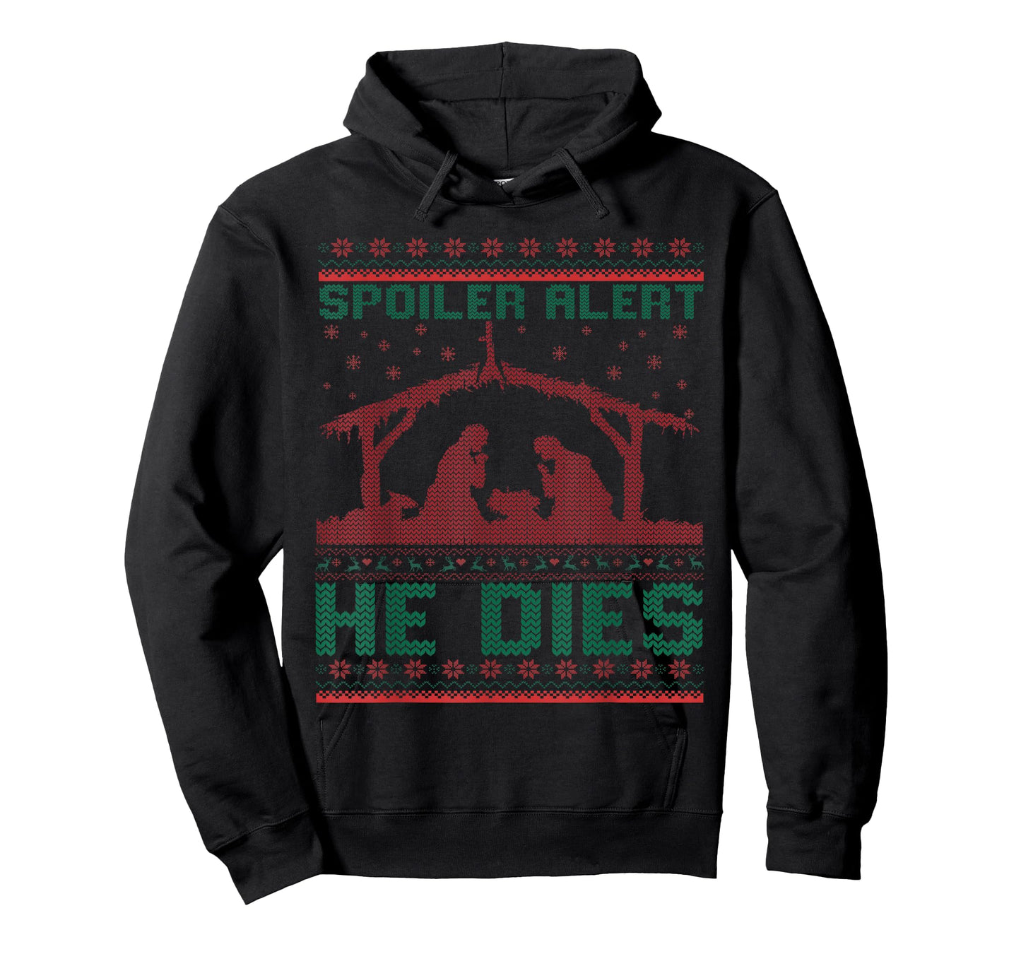 Spoiler Alert He Dies Christmas Jumper Funny Nativity Scene T-Shirt