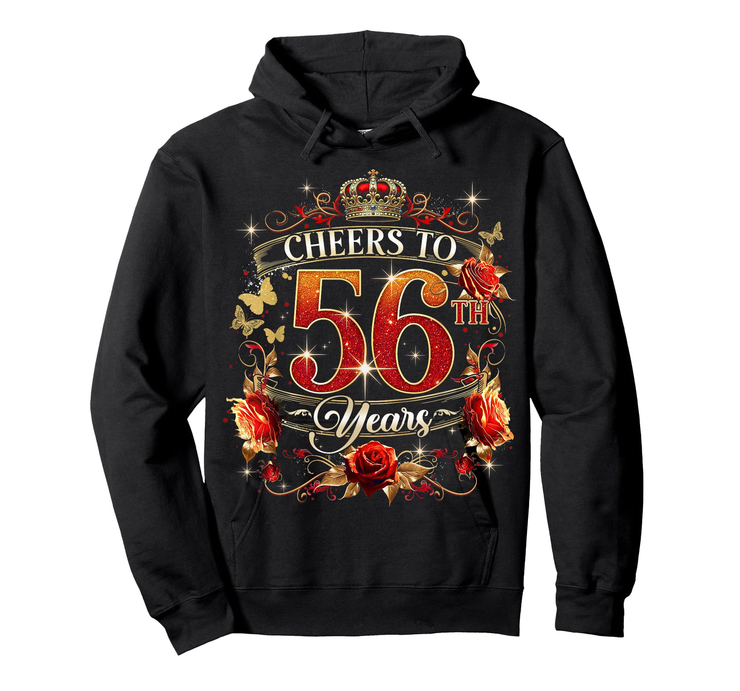 Cheers to 56 Years Old Wedding Anniversary 56th Birthday T-Shirt