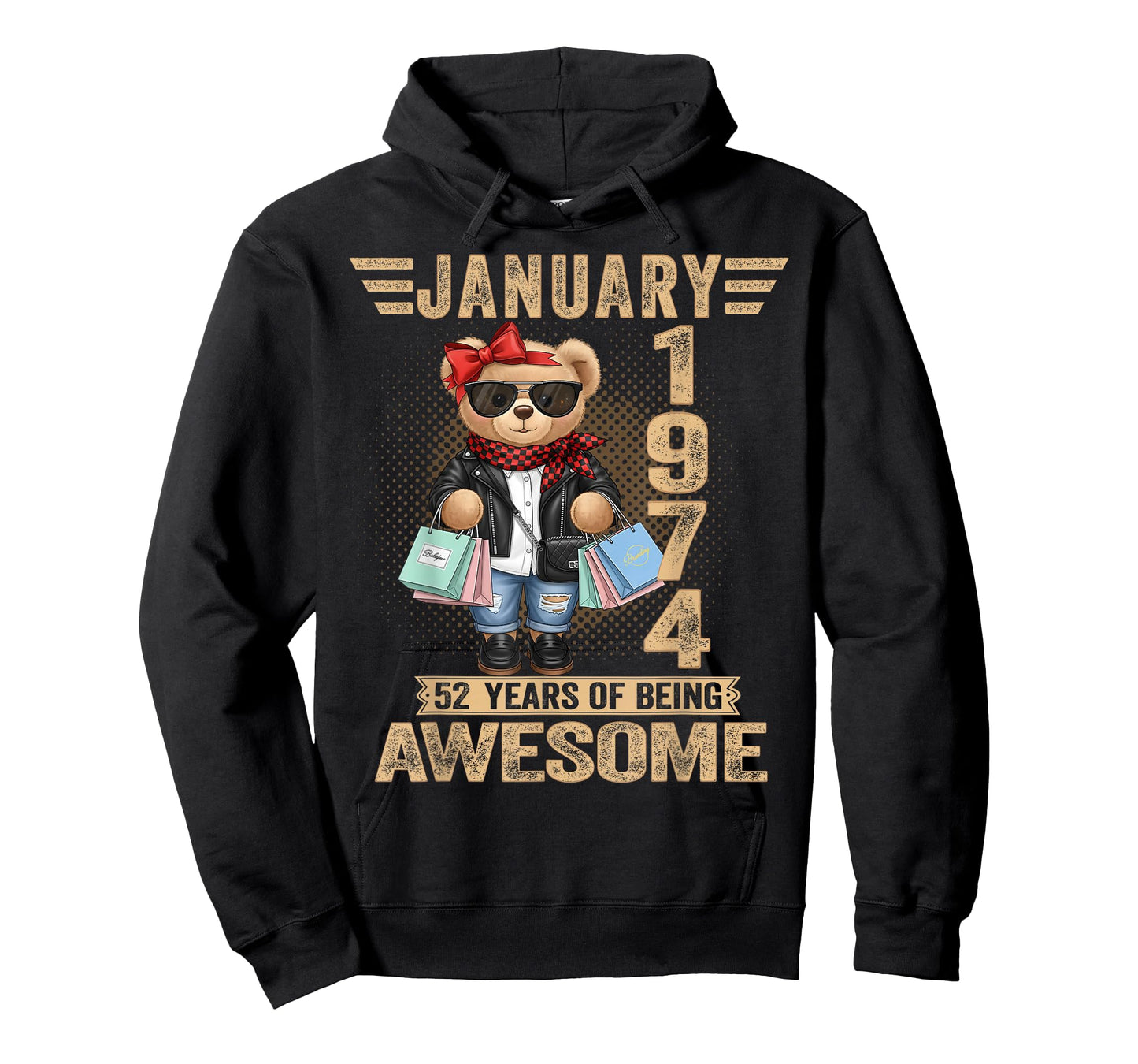52 Year Old January 1974 Teddy Bear 52nd Birthday Women T-Shirt