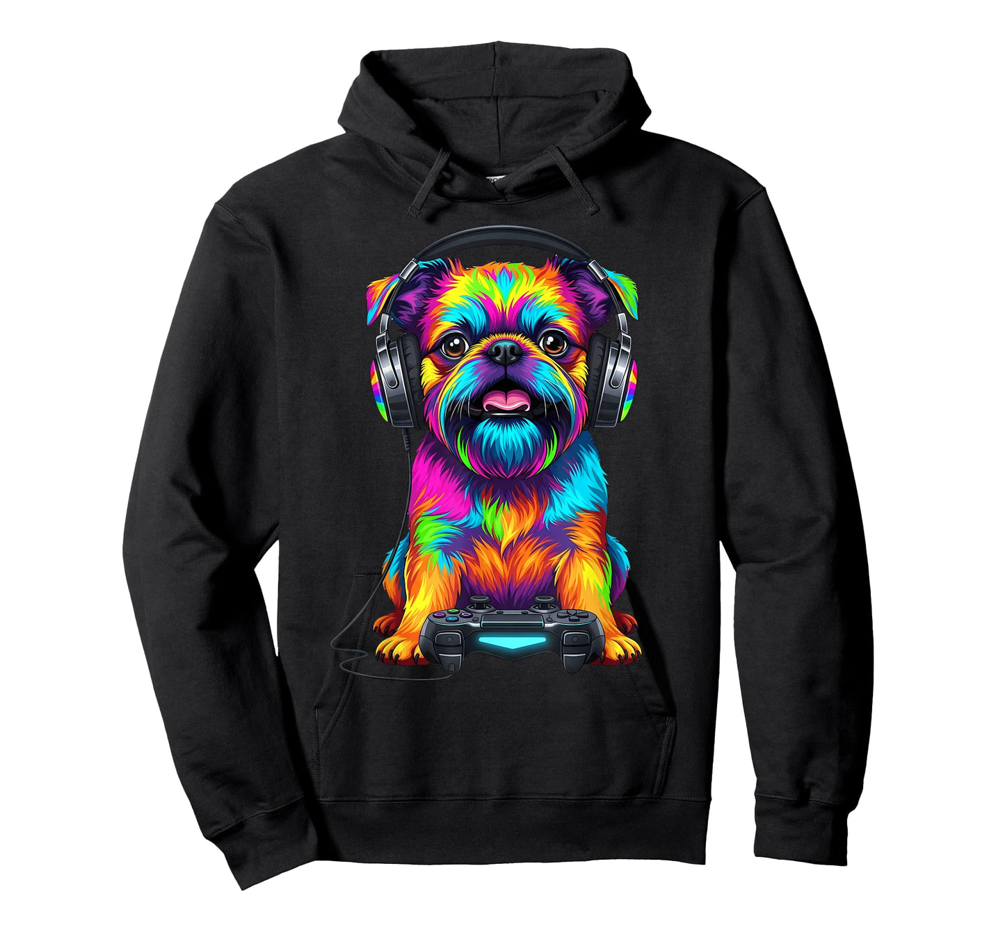 Colorful Brussels Griffon Video Game Gamer Dog Zoo Design T-Shirt