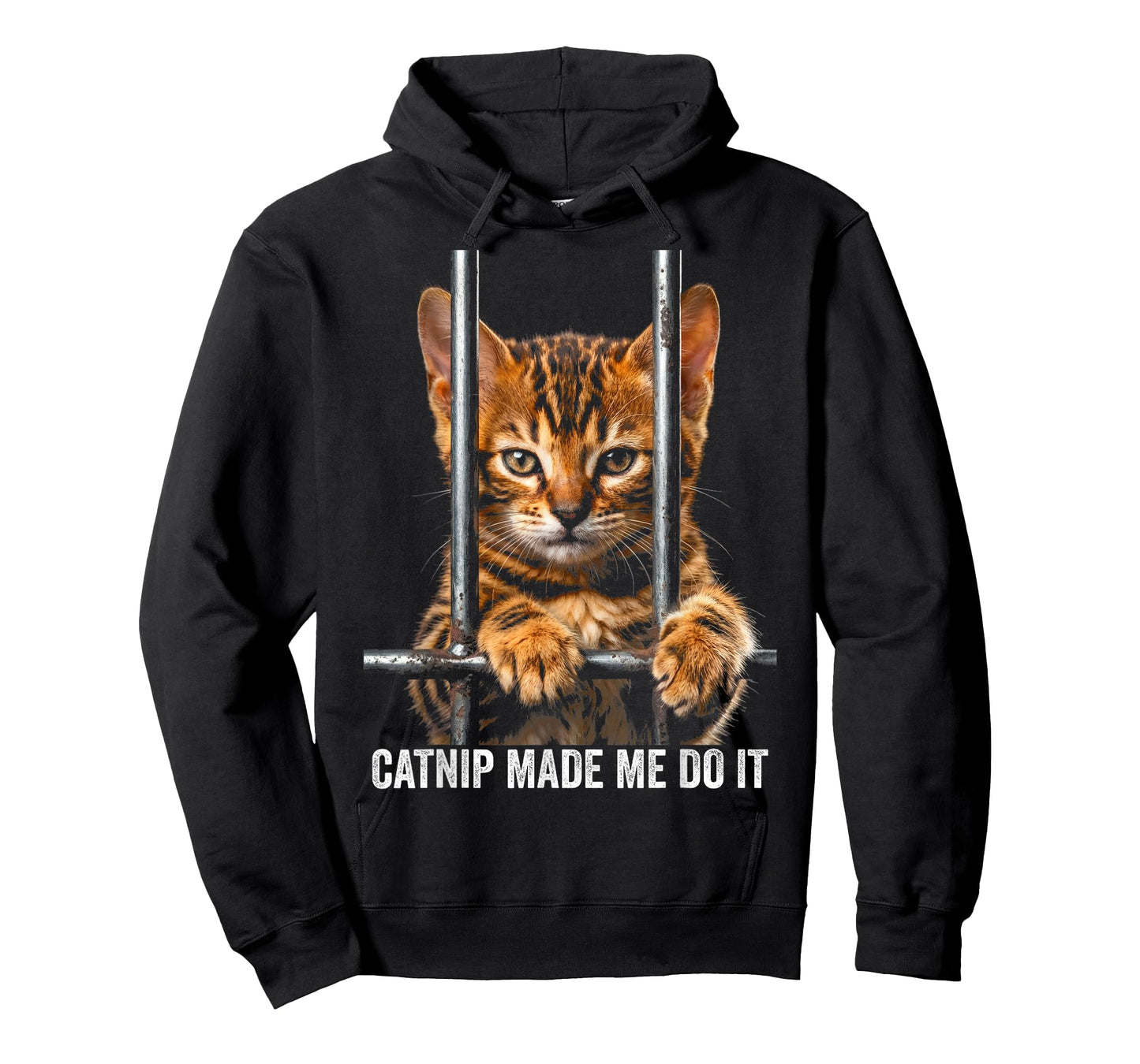 Catnip Made Me Do It Cat Prison Bars Cat Jail Bengal Cat T-Shirt