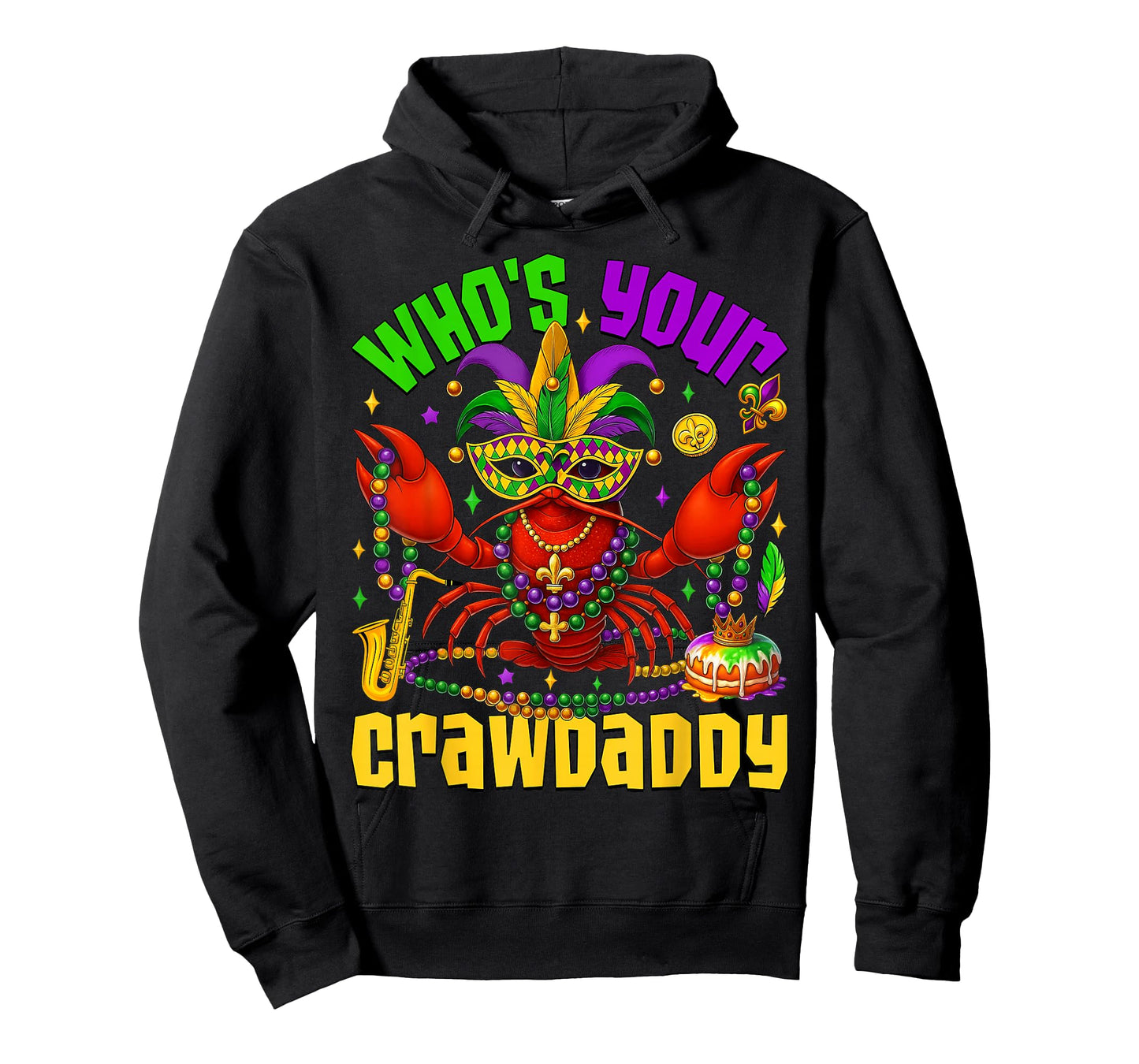 Whos Your Crawdaddy Crawfish Jester Beads Funny Mardi Gras T-Shirt