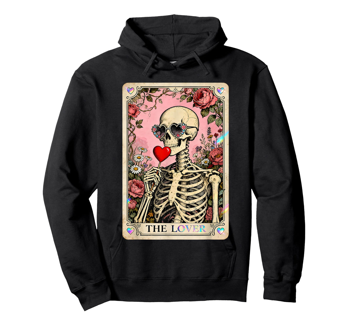 The Lover Skeleton Gothic Valentine Tarot Art T-Shirt