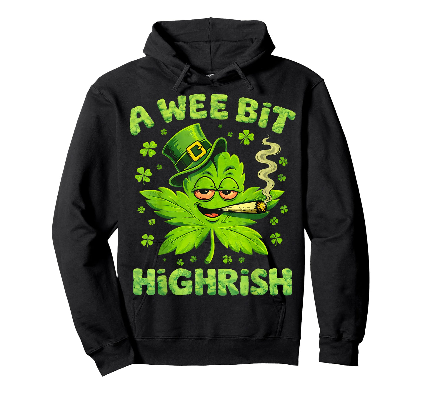 A Wee Bit Highrish Funny Irish Pun Clover Men Women T-Shirt
