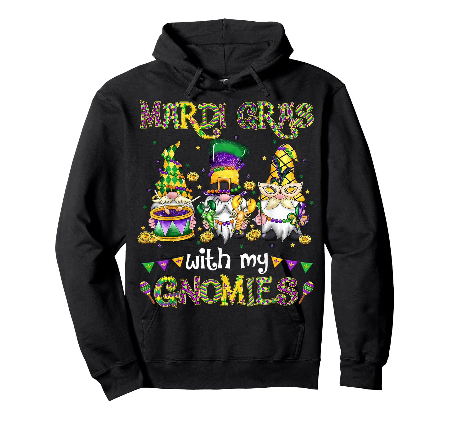 Mardi Gras with My Gnomies Squad Gnomes Costume Carnival T-Shirt