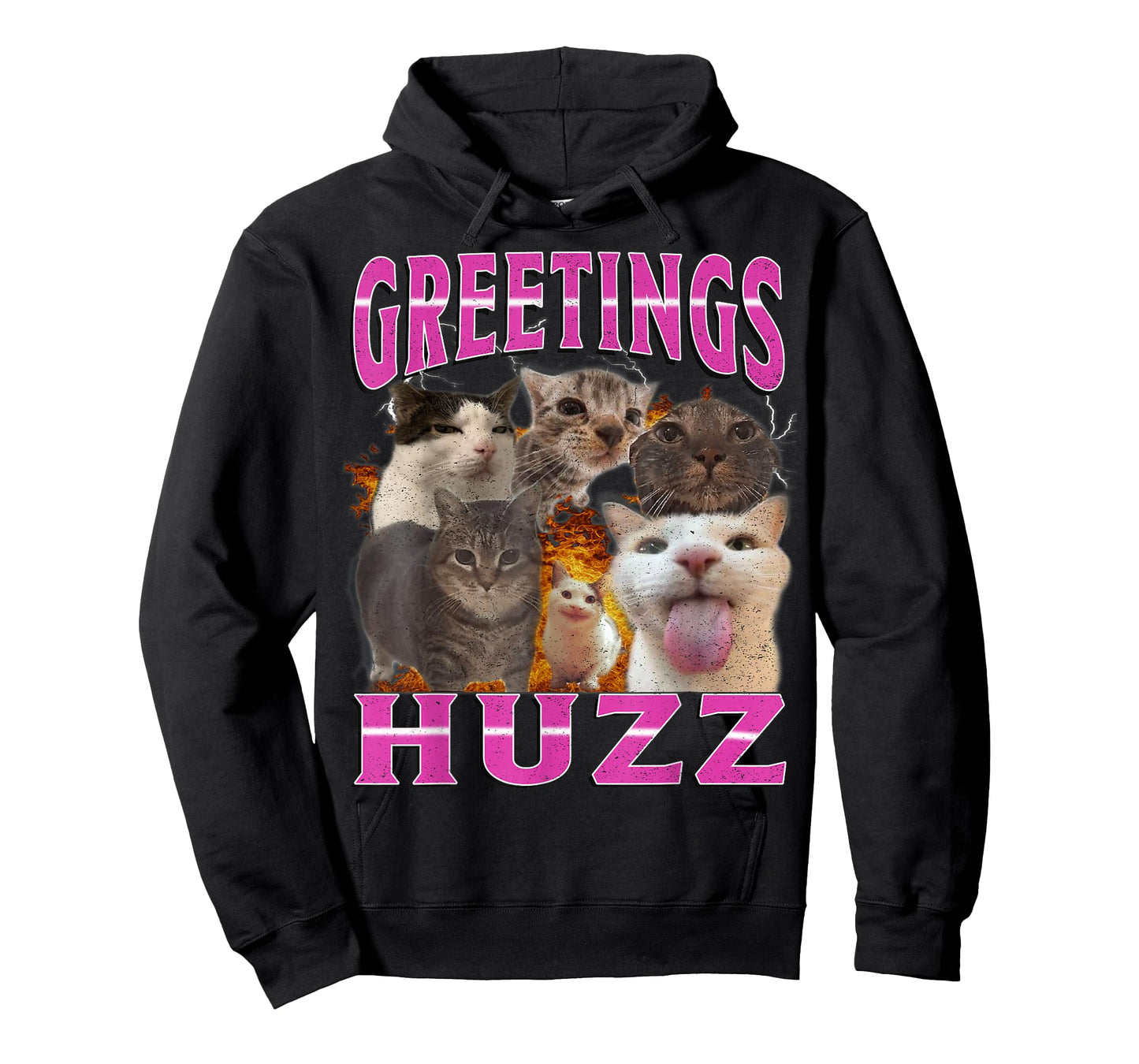 Cat Meme Greetings Huzz Funny Silly Cats Humor Bootleg T-Shirt