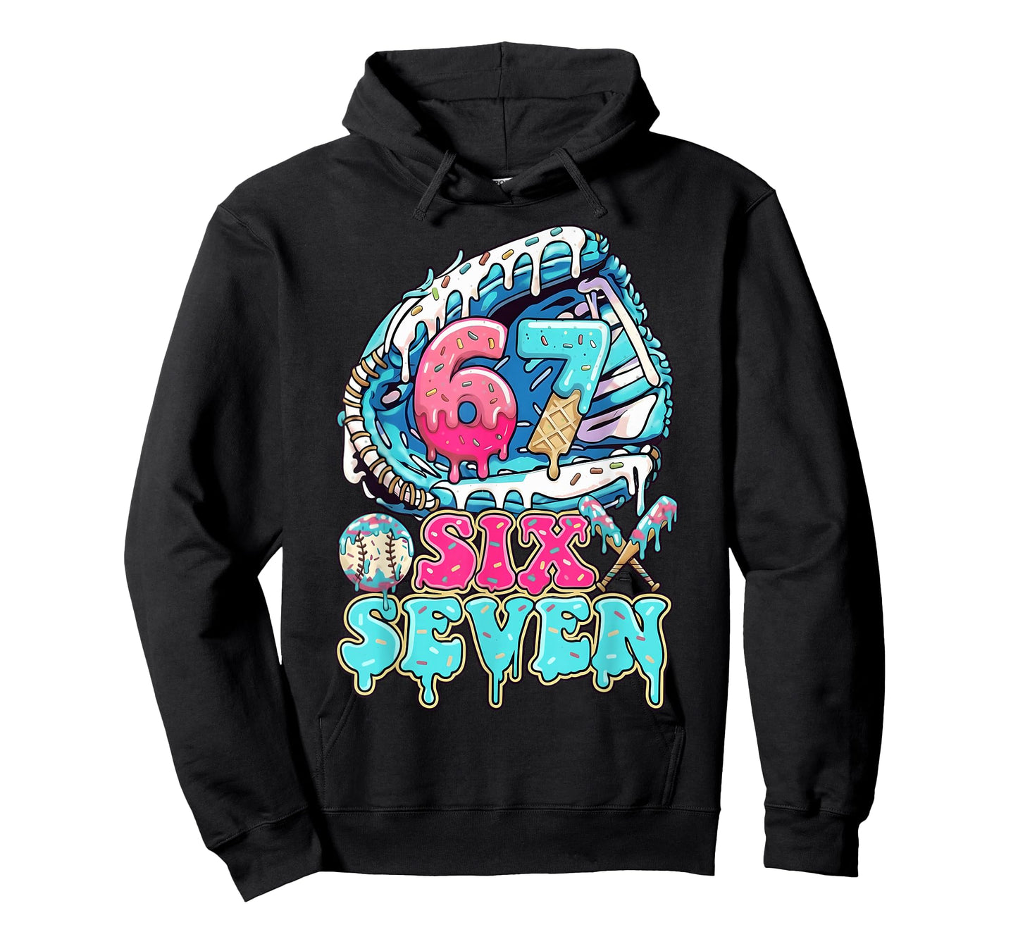 Six Seven 67 Ice Cream Drip Baseball Gift for Boy Kids Youth T-Shirt