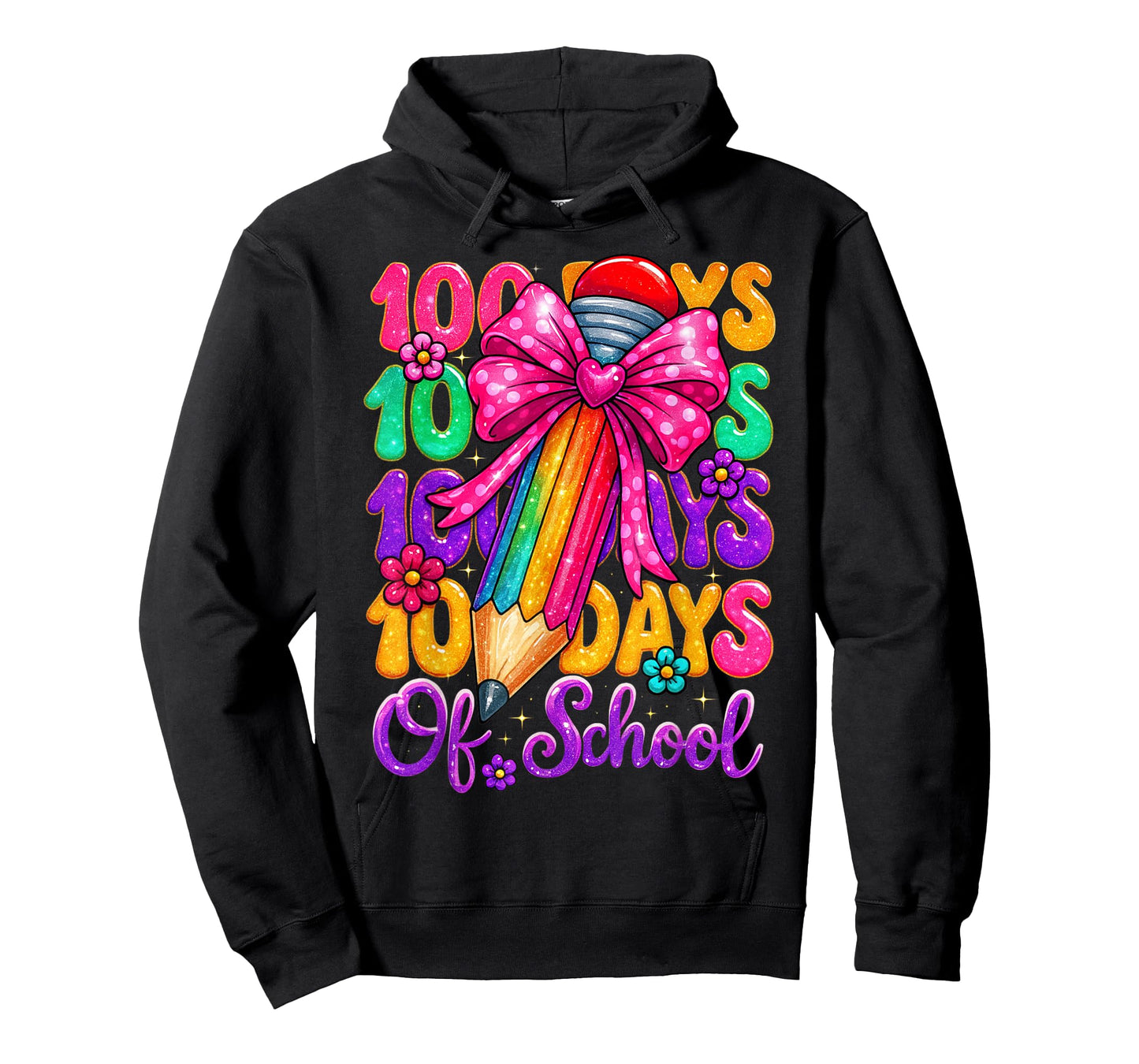 100 Days of School Pencil Coquette 100 Days Smarter T-Shirt