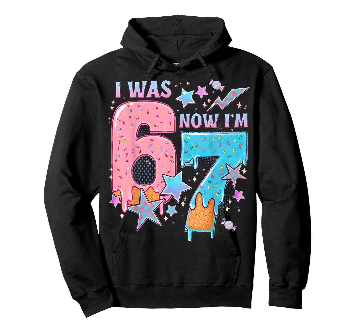 7 Year Old Birthday i was 6 Now I'm 7 67 Funny for Kids T-Shirt