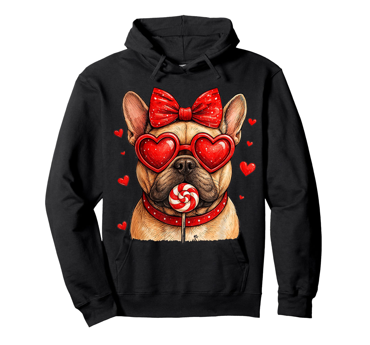 Cute French Bulldog Valentine Heart Candy Valentine Frenchie T-Shirt