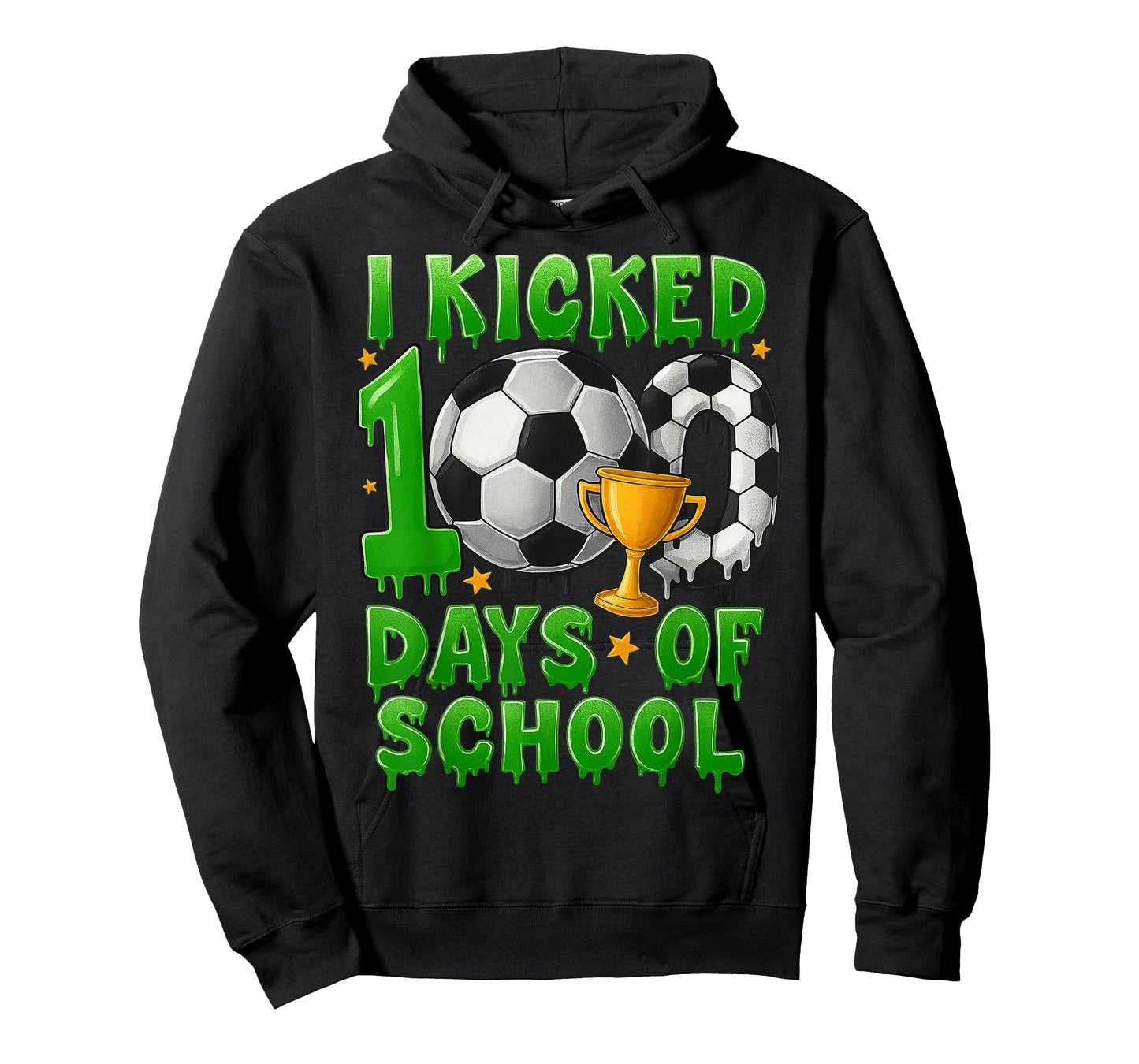 I Kicked 100 Days of School Soccer Drip Boys Kids T-Shirt