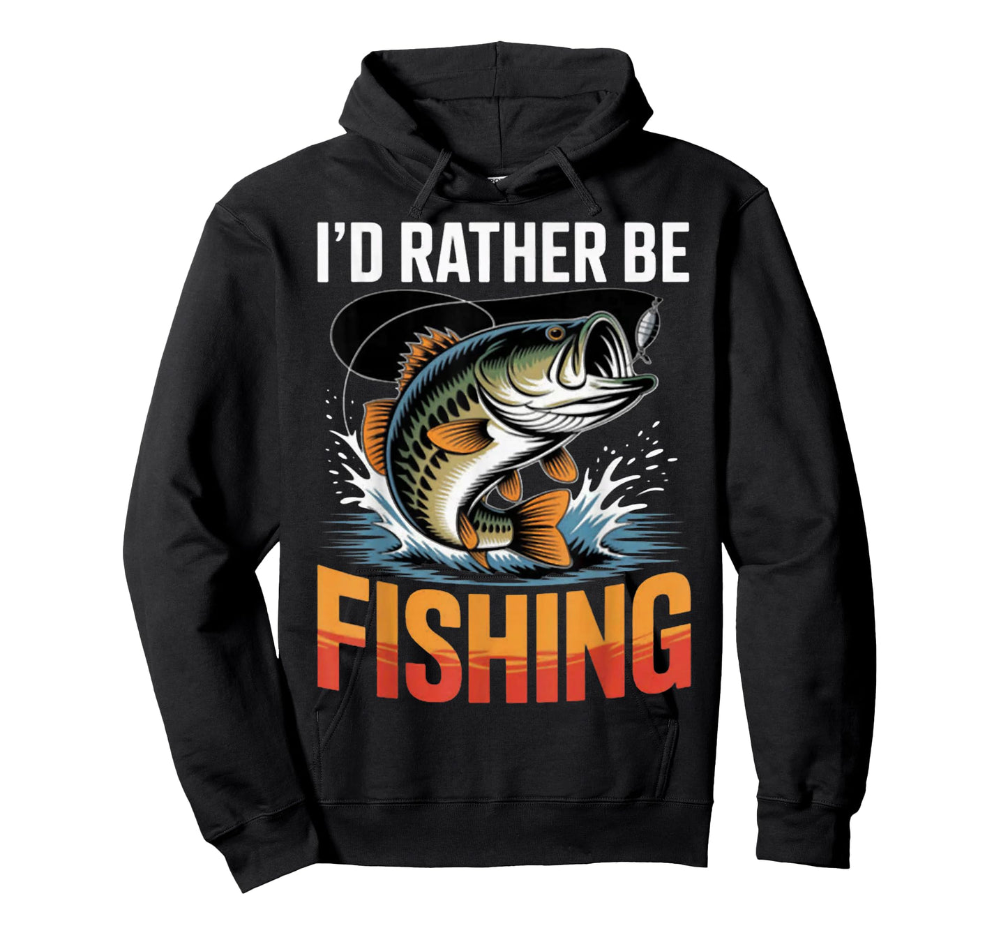 I'd Rather Be Fishing Graphic Bass Dad Boy Men T-Shirt