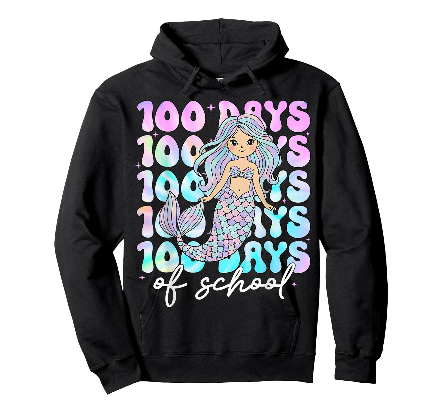 100 Days of School Girls Women 100th Day of School Mermaid T-Shirt