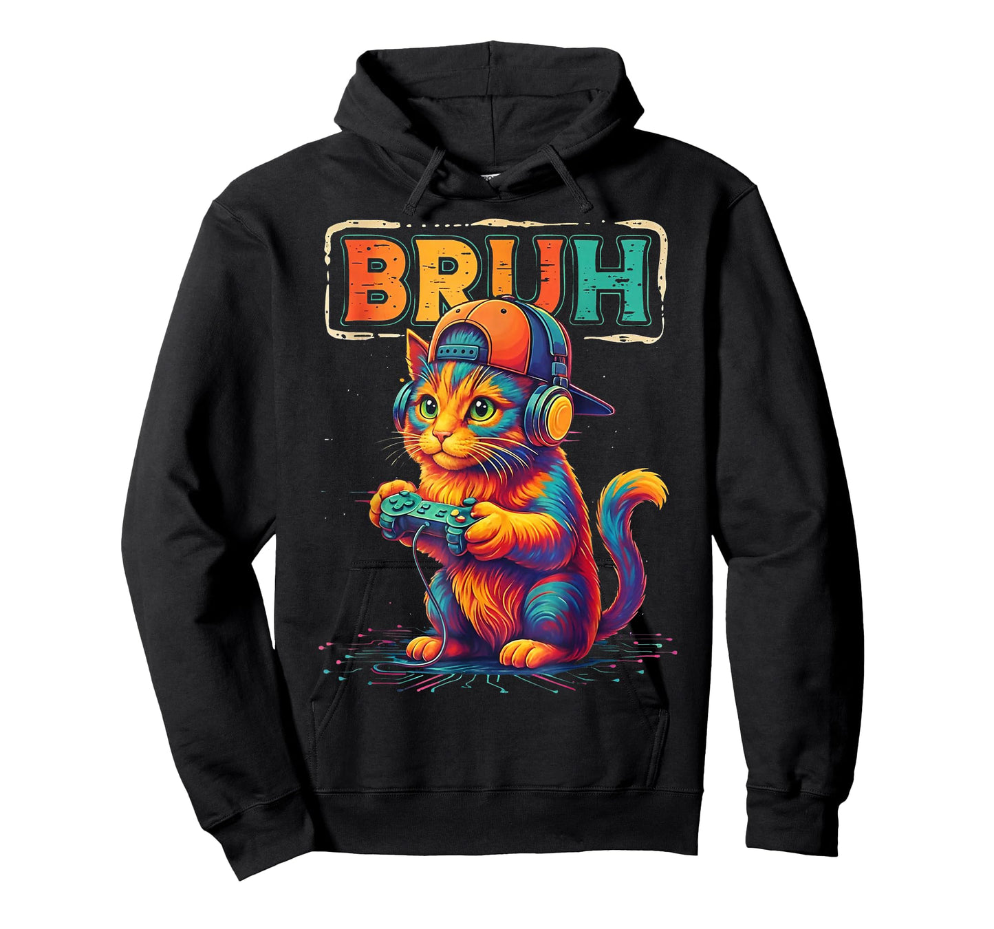 Gamer Bruh Cat Video Games Gift for Boys Teen Men Girls T-Shirt