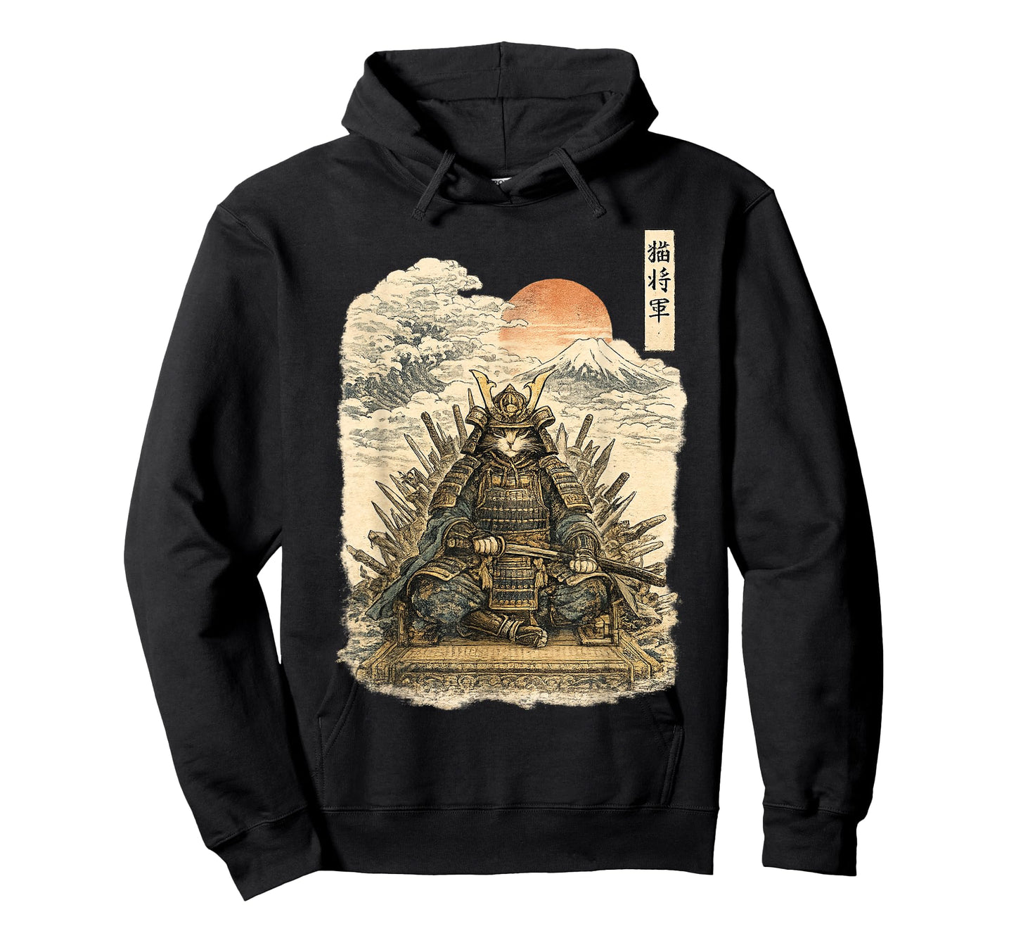 Samurai Cat Warrior Ronin Neko Japanese Art Feline Katana T-Shirt