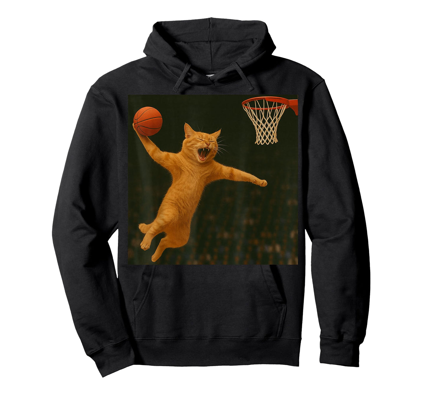 Cat Dunking Basketball Mid-Air T-Shirt