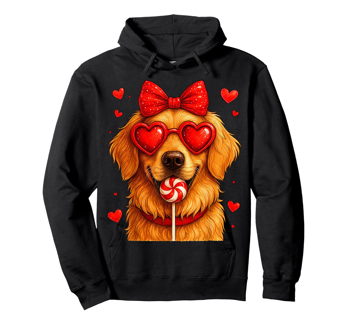 Cute Golden Retriever Valentine Heart Candy Valentines Day T-Shirt