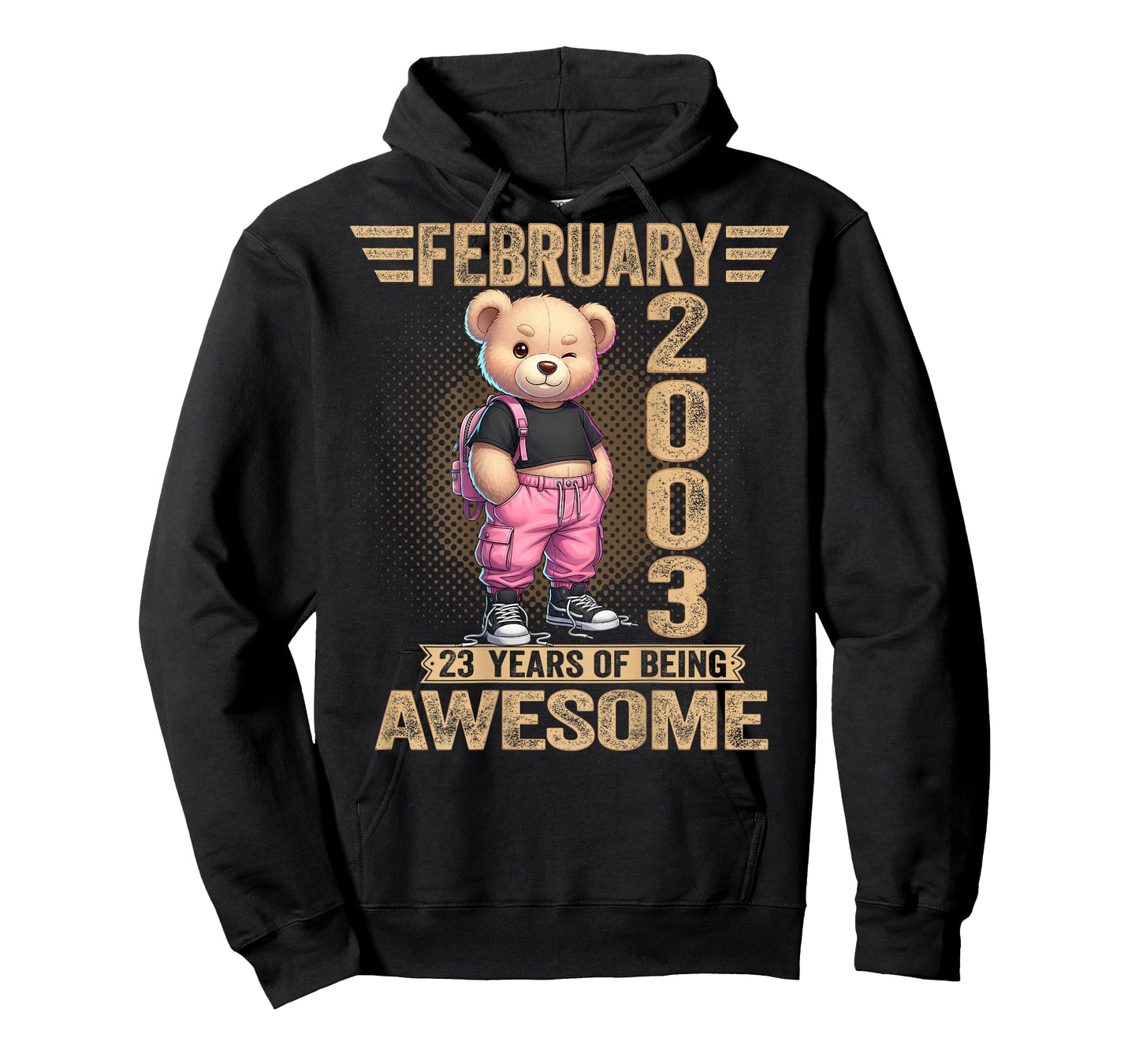 (ON Back) February 2003 23rd Birthday 23 Year Teddy Bear T-Shirt