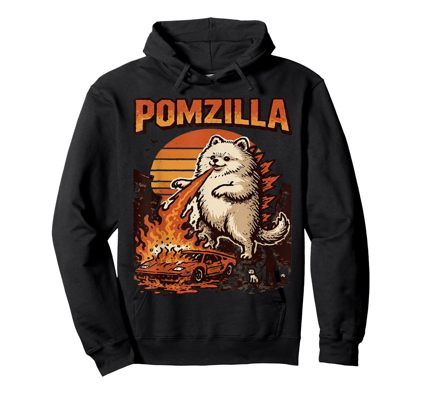 Pomzilla Pomeranian Dog Vintage Monster Pom Dog Lover T-Shirt