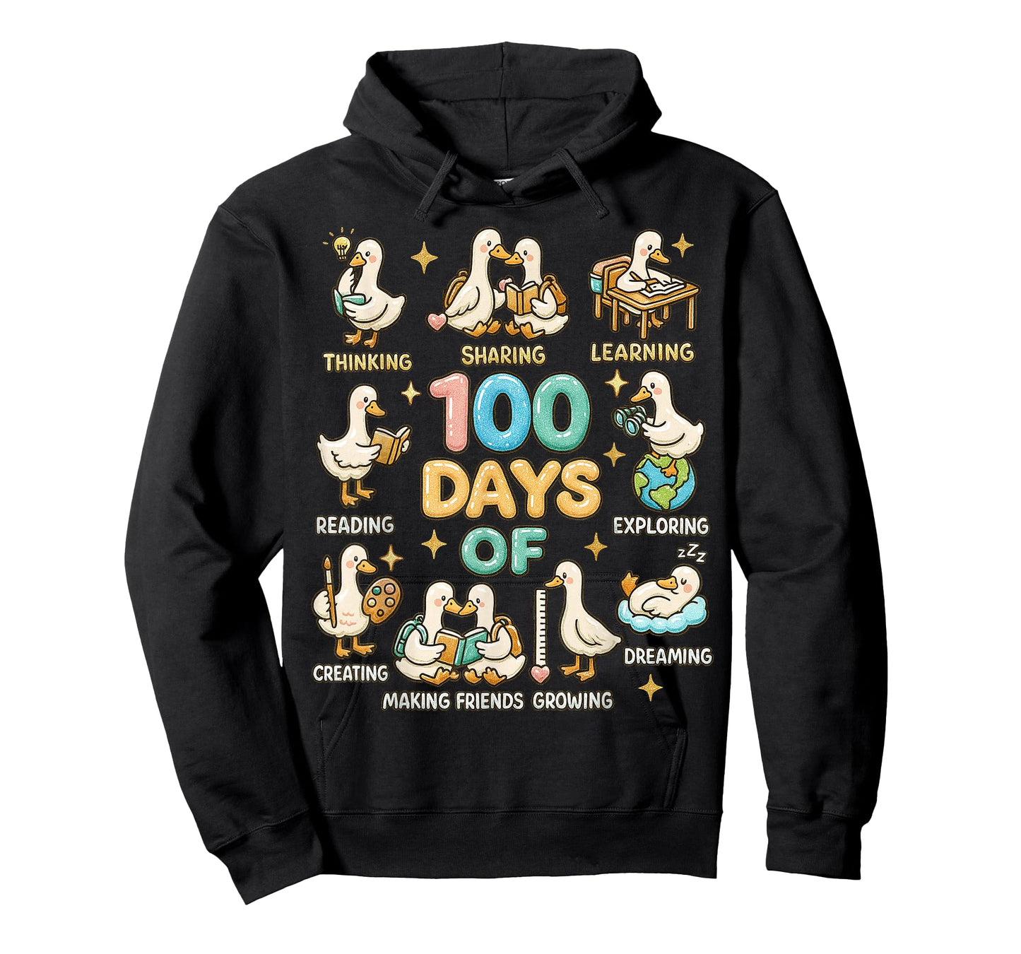 Cute 100 Days of School Goose Teacher Classroom Humor T-Shirt