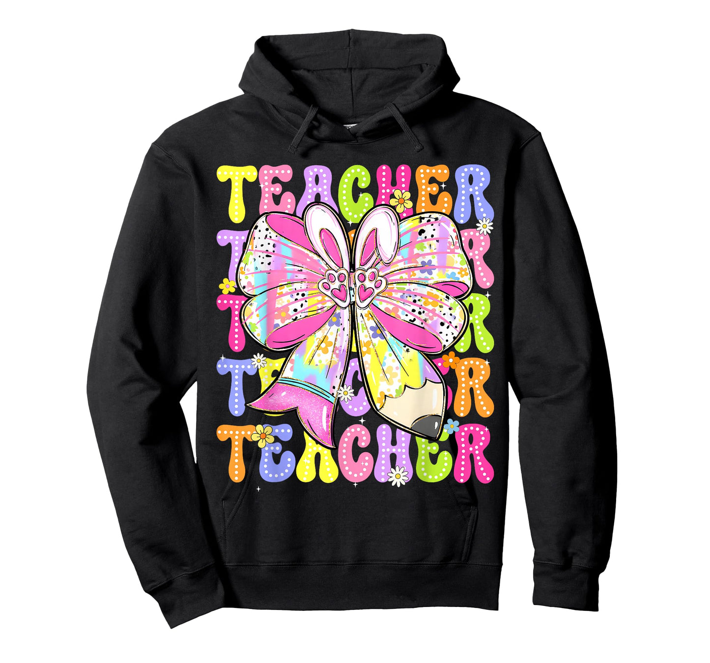 Cute Rabbit Coquette Pencil Easter Teacher Men Women Kid T-Shirt