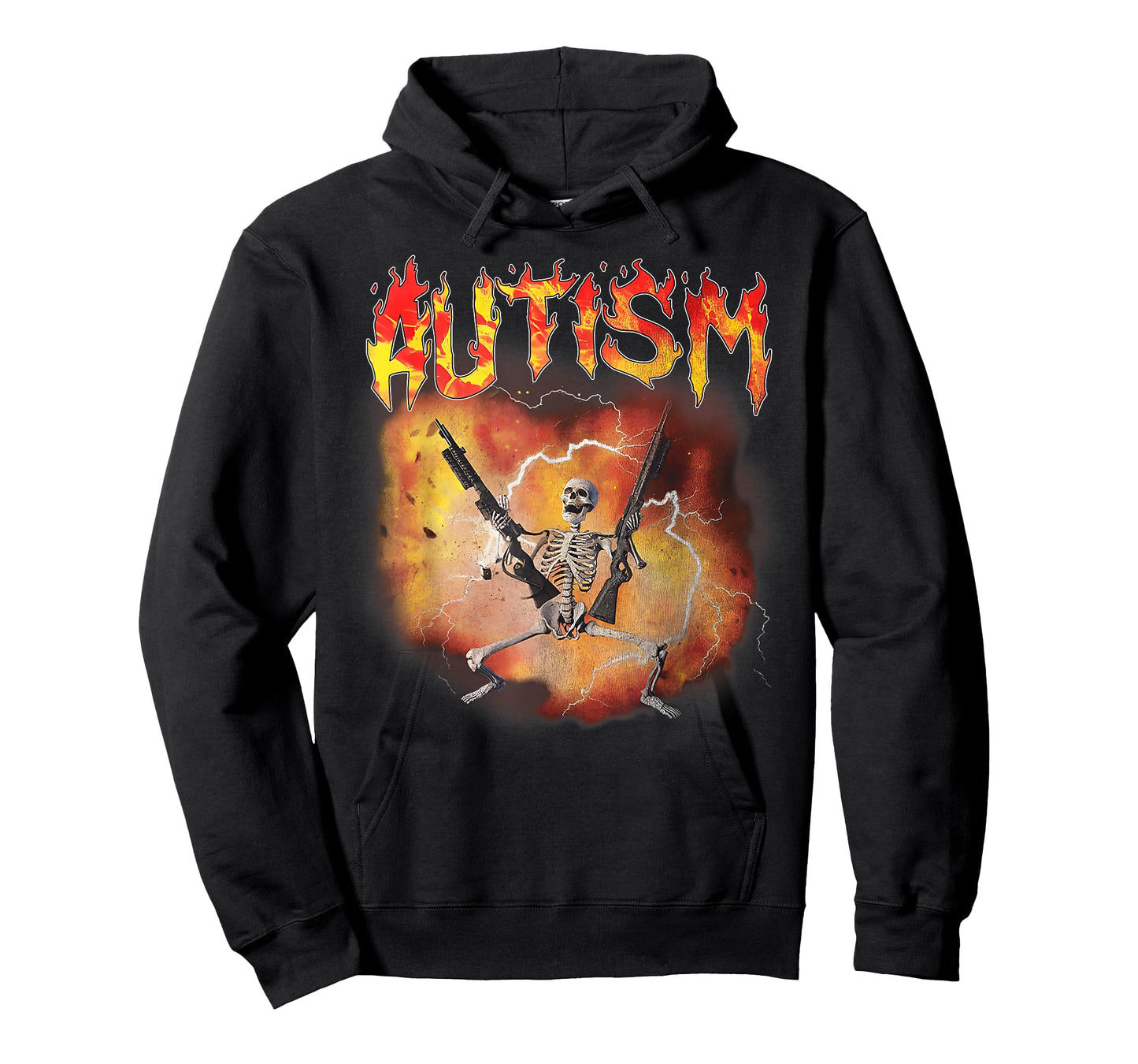 Autistic Funny Meme Skeleton Fire Autism Awareness Vintage T-Shirt