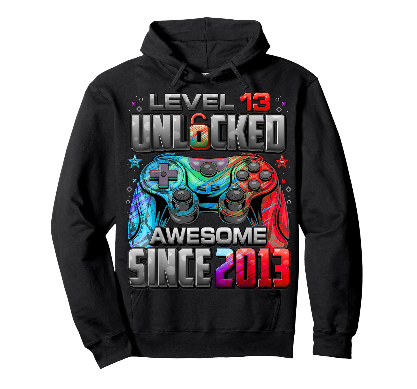 Level 13 Unlocked Awesome Since 2013 13th Birthday Gaming T-Shirt