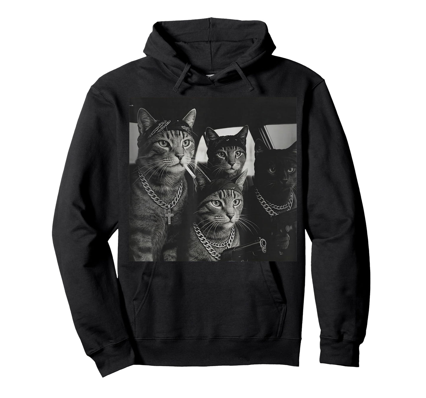 Vintage Funny Gangster Cat Gang Meme Street Cat Lovers T-Shirt