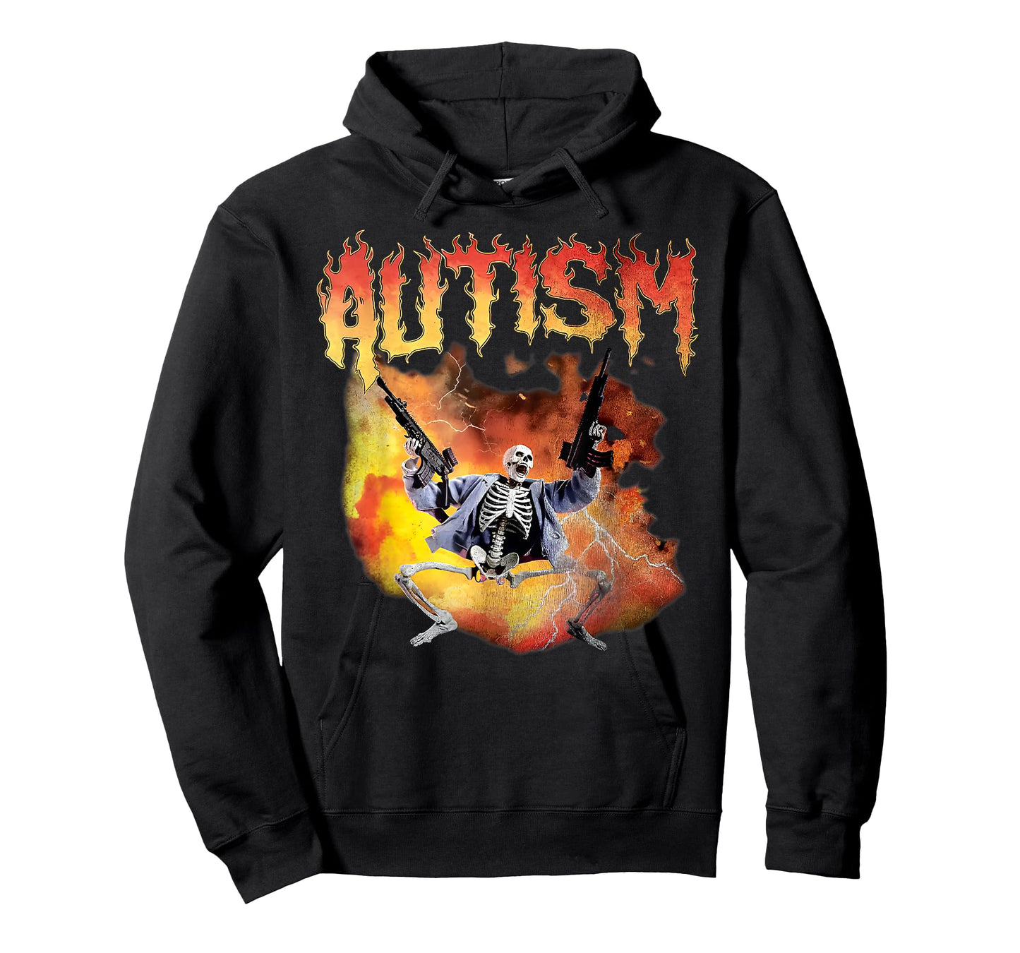 Autistic Funny Meme Skeleton Fire Autism Awareness Vintage T-Shirt