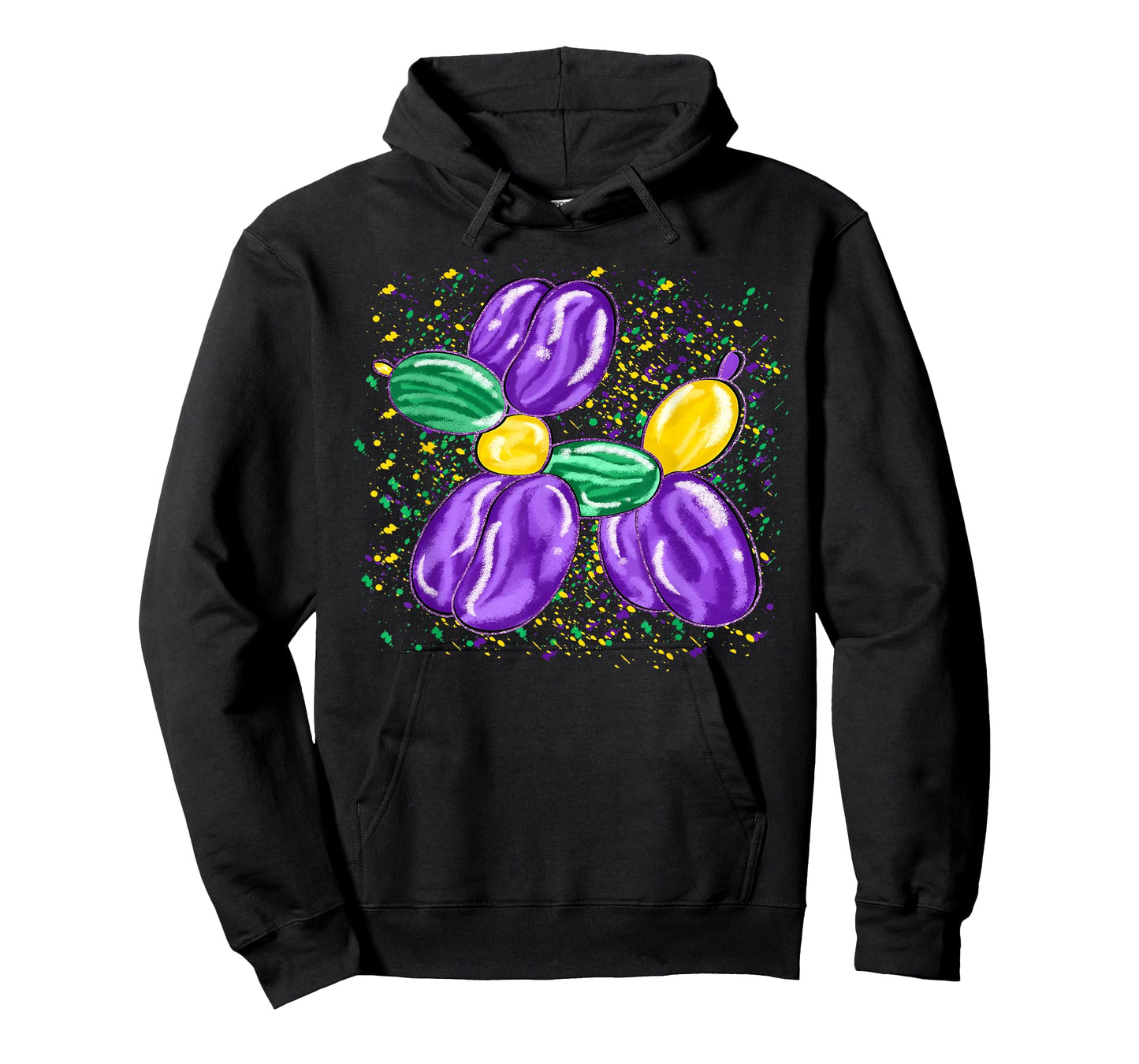 Mardi Gras Balloon Dog Costume Beads Men Women Kids T-Shirt