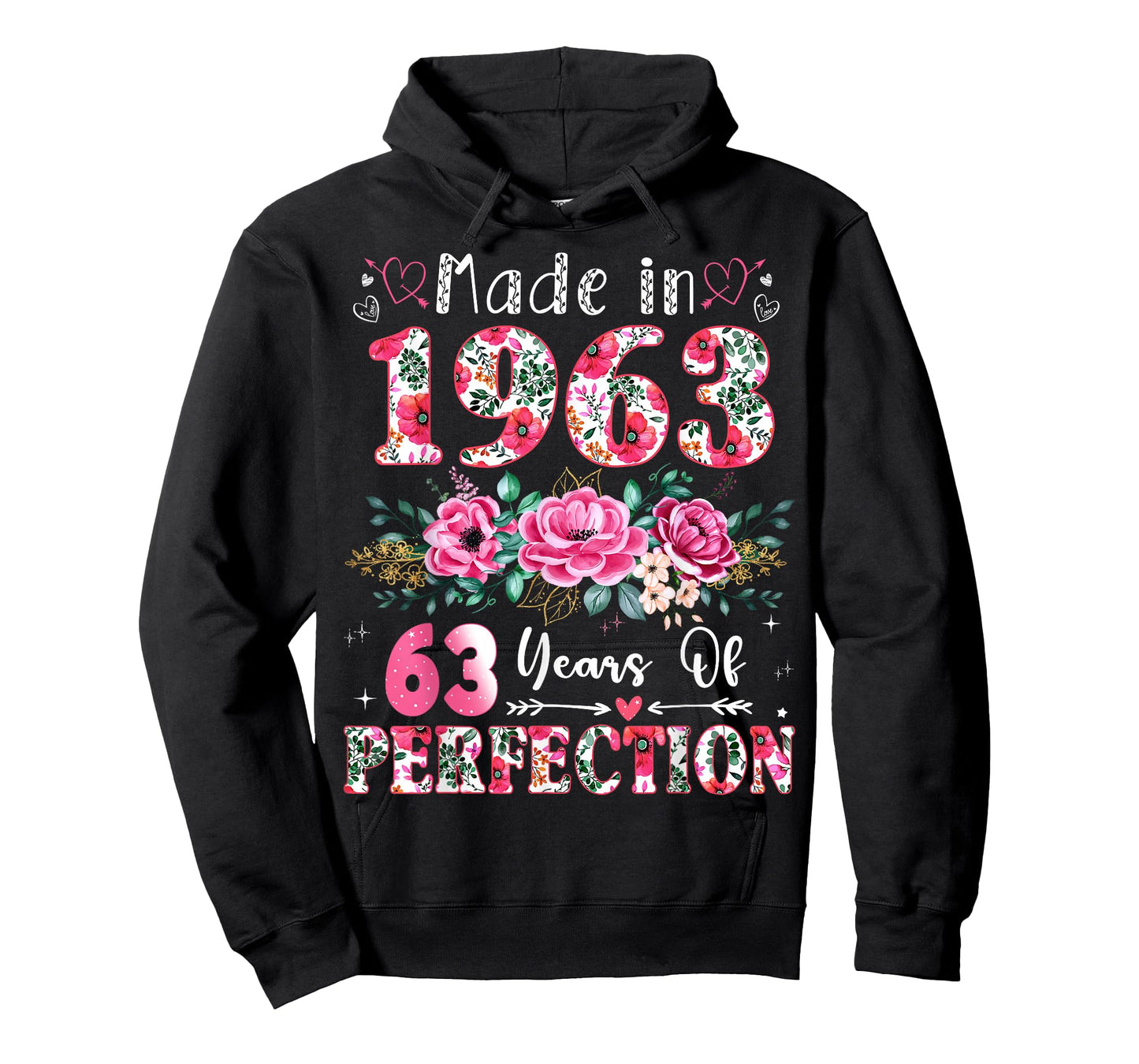 63 Year Old Made in 1963 Floral 63th Birthday Women T-Shirt